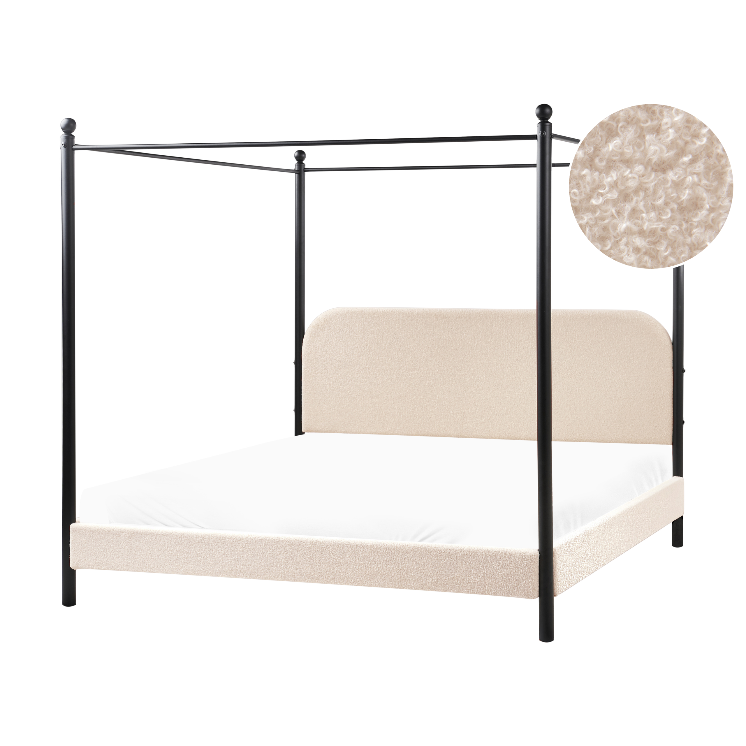 Himmelssäng Bouclé DANNEMOIS 180 x 200 cm Beige