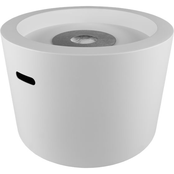 Moon fristående bioetanolkamin – modern matt vit kamin utan skorsten 47,5 × 32,5 cm
