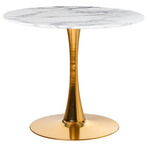 Matbord BOCA Marmor/ Guld 90 cm 90 cm