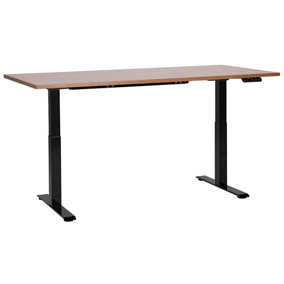 Elektriskt höj- och sänkbart skrivbord DESTINES 180 cm 80 cm Brun/ Svart