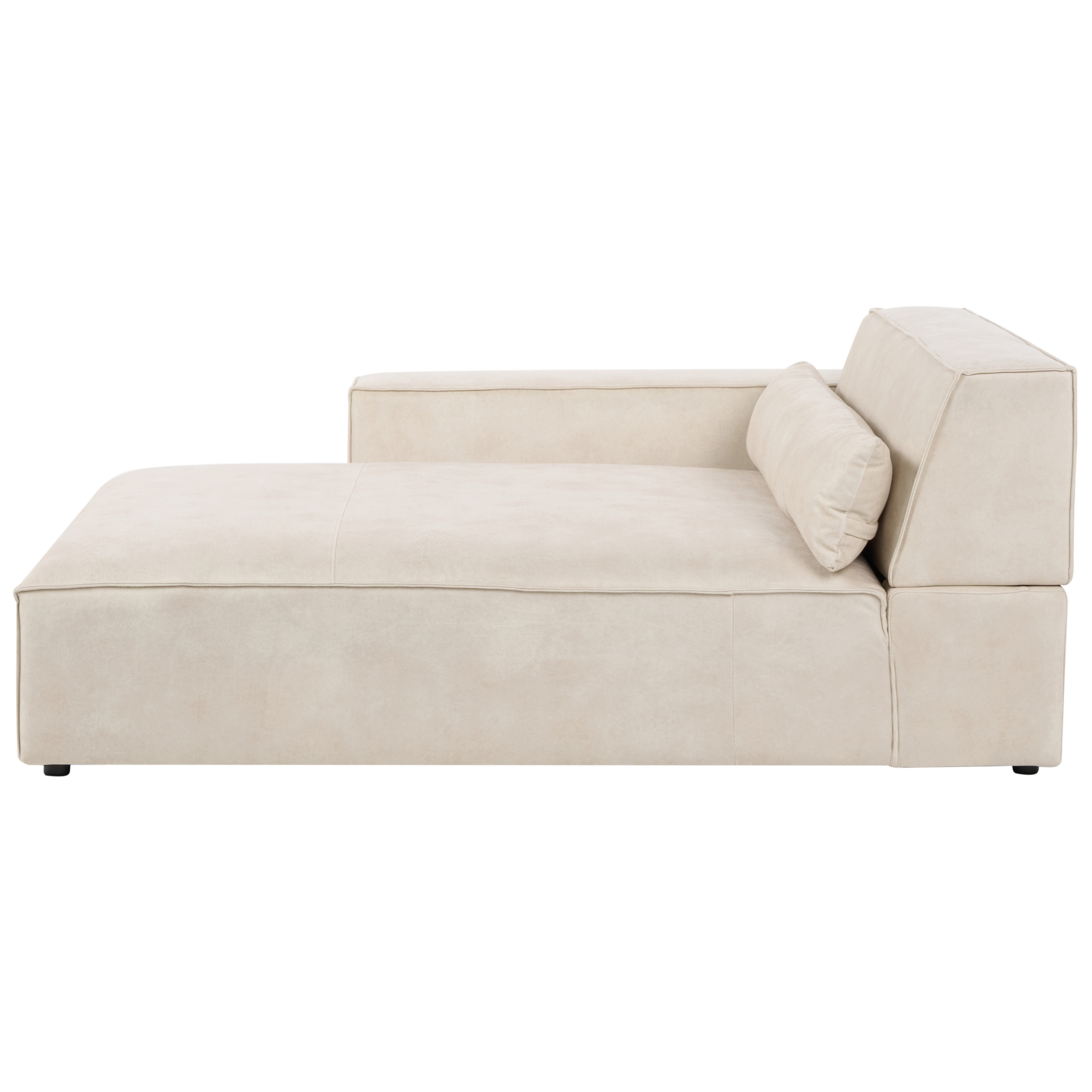 Högervänd schäslong HELLNAR Sammet Ljusbeige