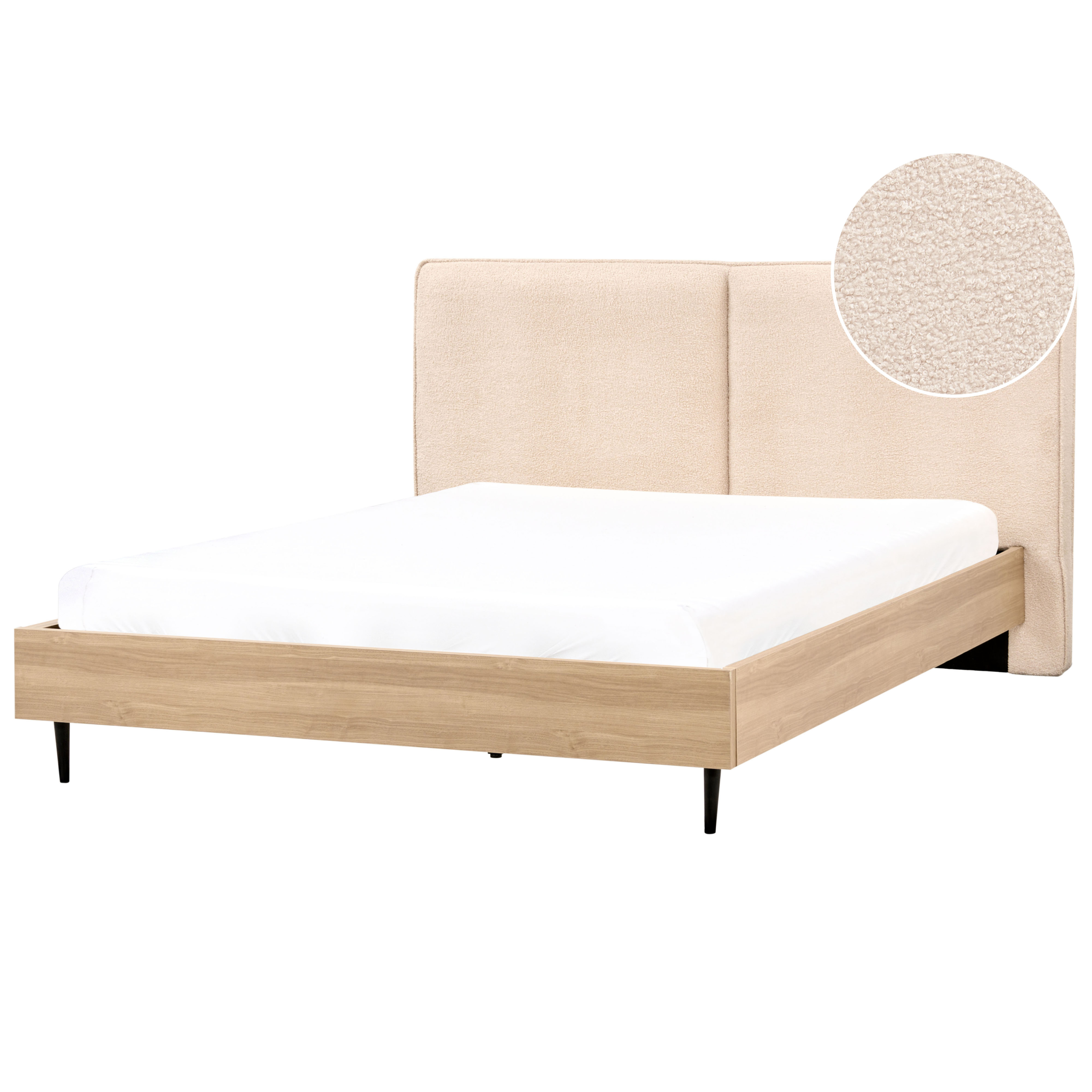 Säng med lamellram Bouclé IZERNORE 180 x 200 cm Beige