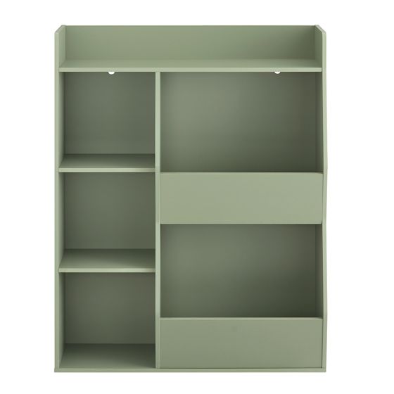 SoBuy Barnens bokhylla Montessori hylla barnrum med 5 öppna fack barnhylla för leksaker förvaring grön 80 x 104 x 34 cm KMB55-K-GR