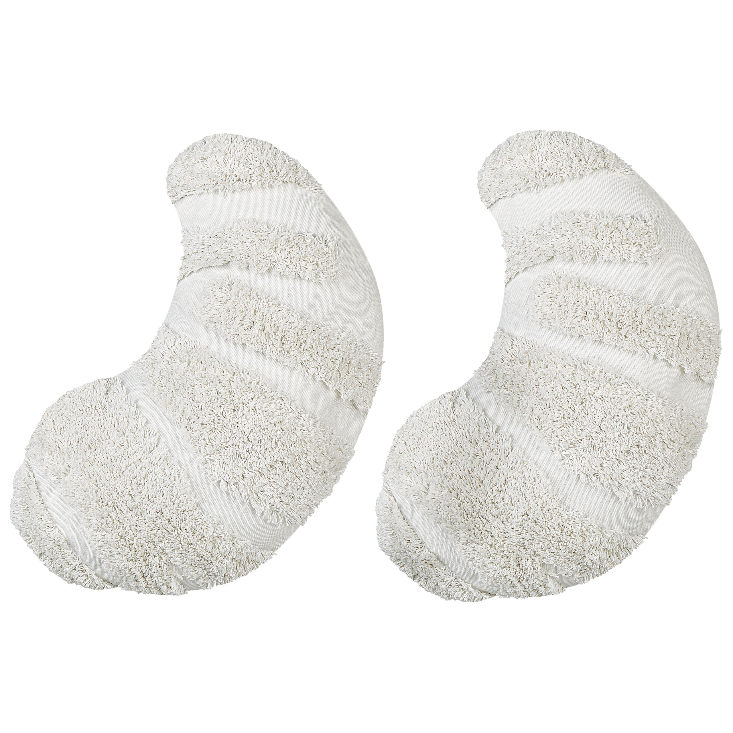 Set med 2 prydnadskuddar SNOWDROP 40 x 25 cm Bomull Vit