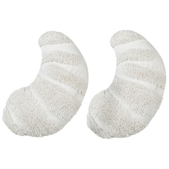Set med 2 prydnadskuddar SNOWDROP 40 x 25 cm Bomull Vit