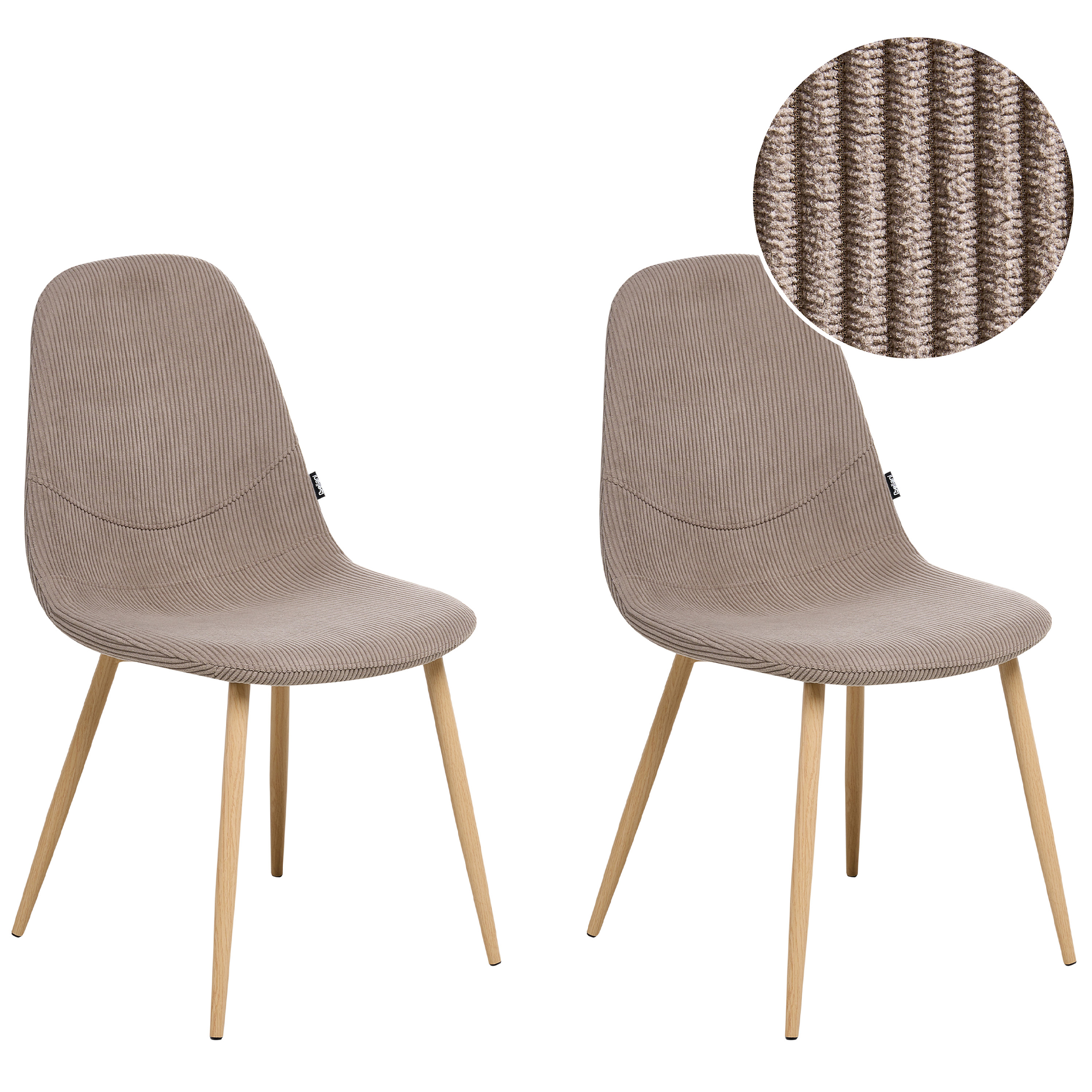 Set med 2 matstolar HILDEN Manchester Taupe