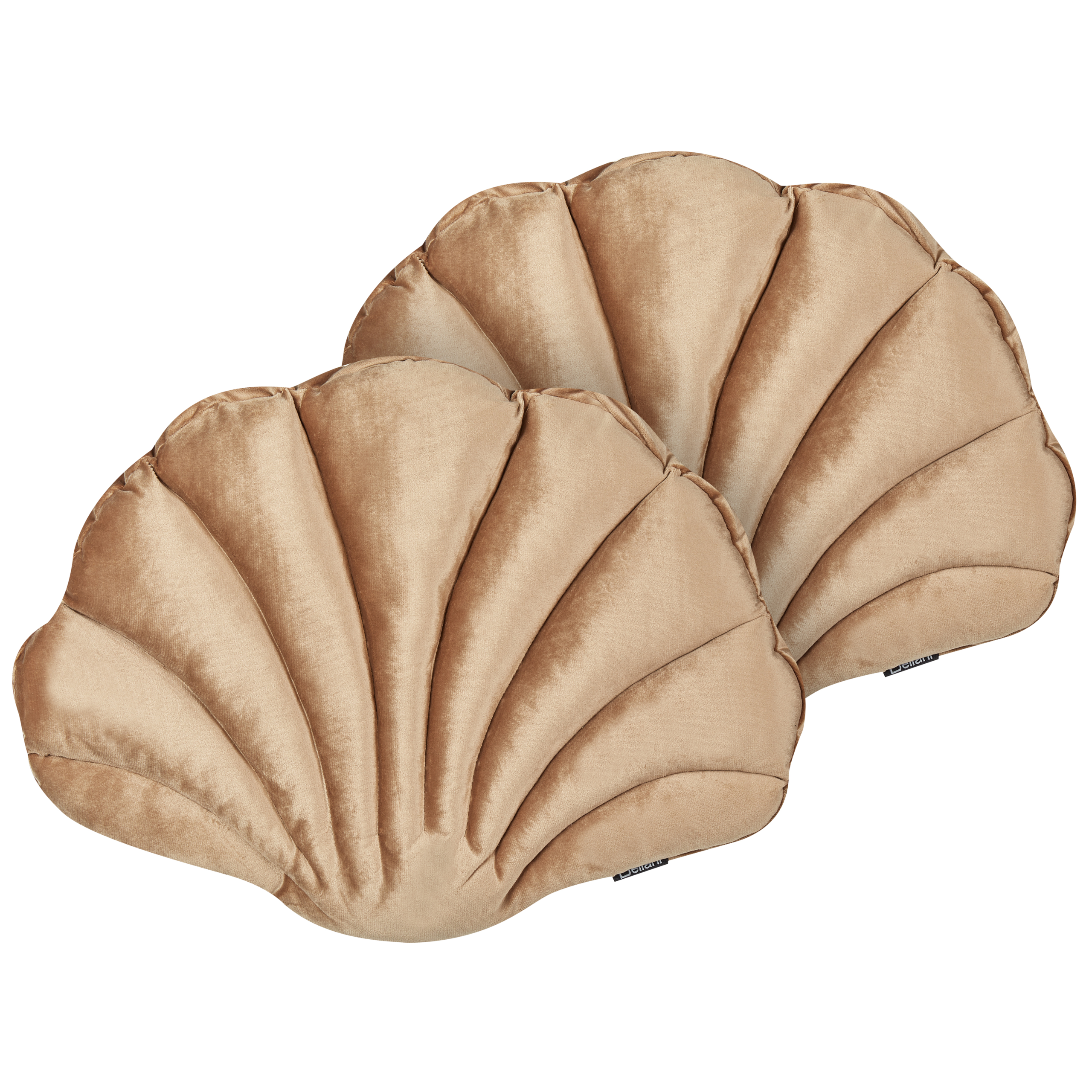 Set med 2 prydnadskuddar CONSOLIDA 47 x 35 cm Sammet Mörkbeige Monokromt
