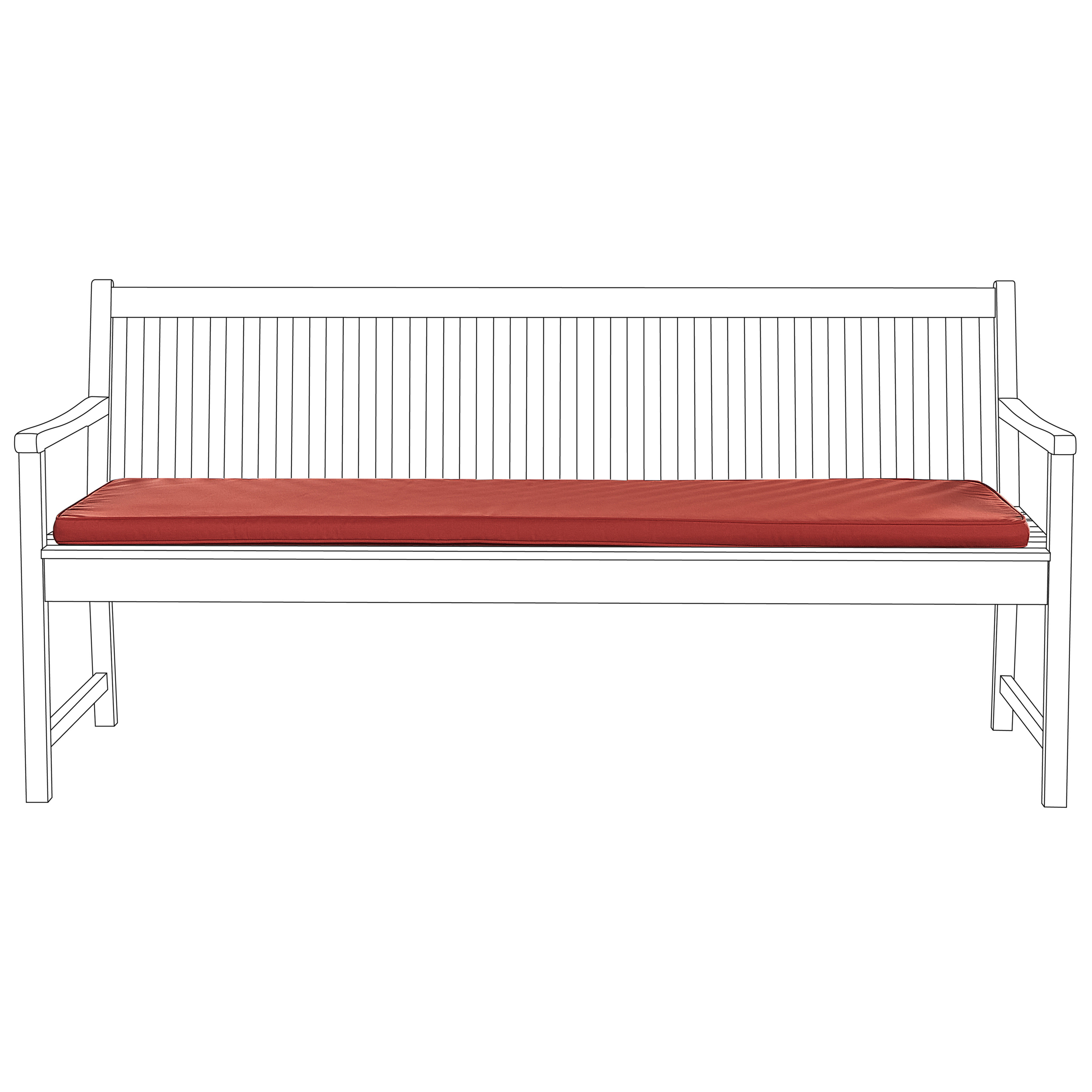 Sittdyna för bänk VIVARA 169 x 50 cm Mörkröd