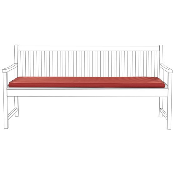 Sittdyna för bänk VIVARA 169 x 50 cm Mörkröd