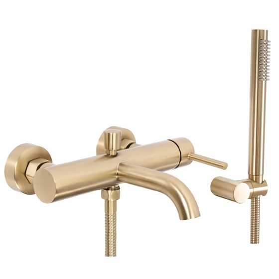 REA Badkarsblandare LUNGO Borstat Guld, 19x25x4,5cm