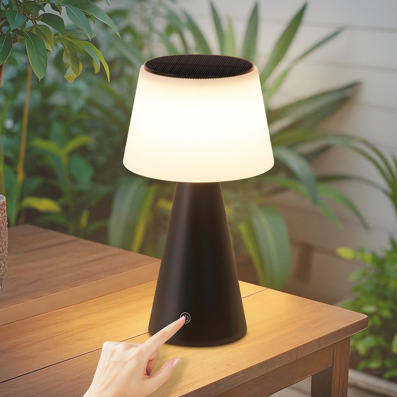 NETTLIFE soldriven, bordslampa, sladdlös, LED - sänglampa, 3600mh A uppladdningsbar Touch dimbar svart, lampa med USB - batteri