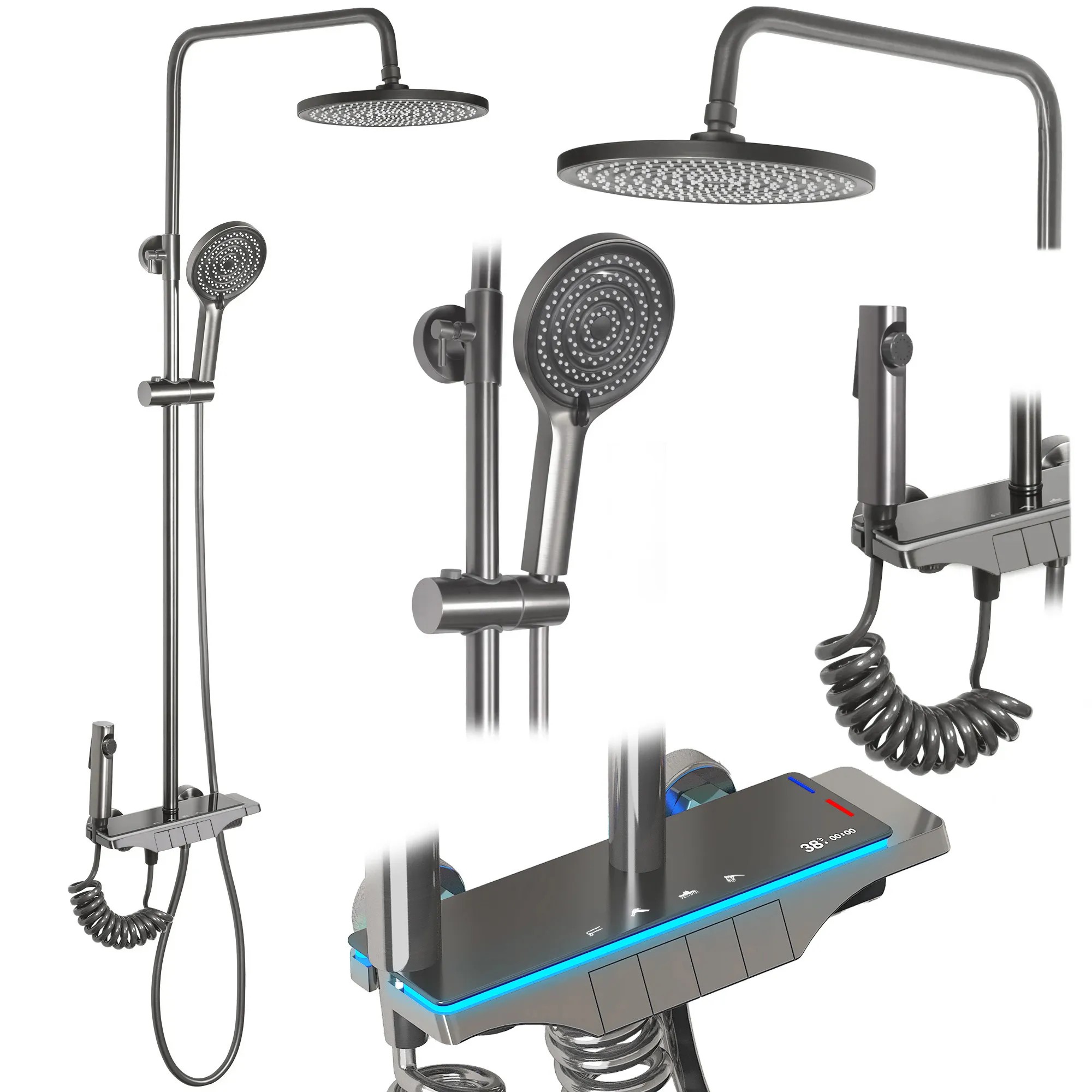 REA Duschset SAVIO LED Titan, 13x28x120cm