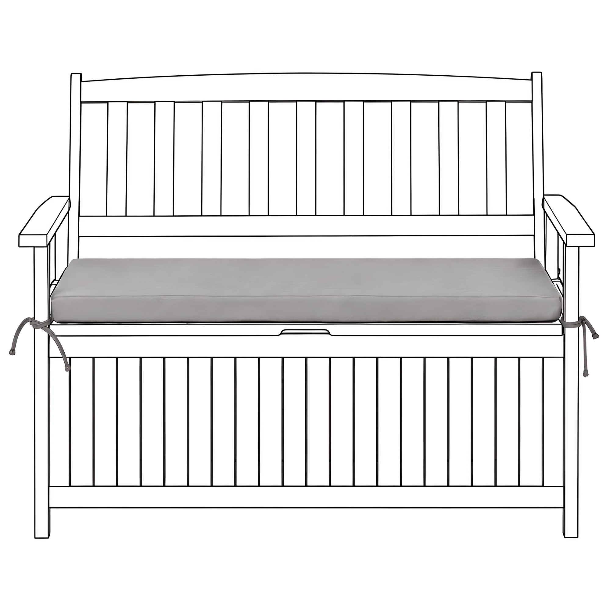 Sittdyna för bänk SOVANA 108 x 45 cm Grå
