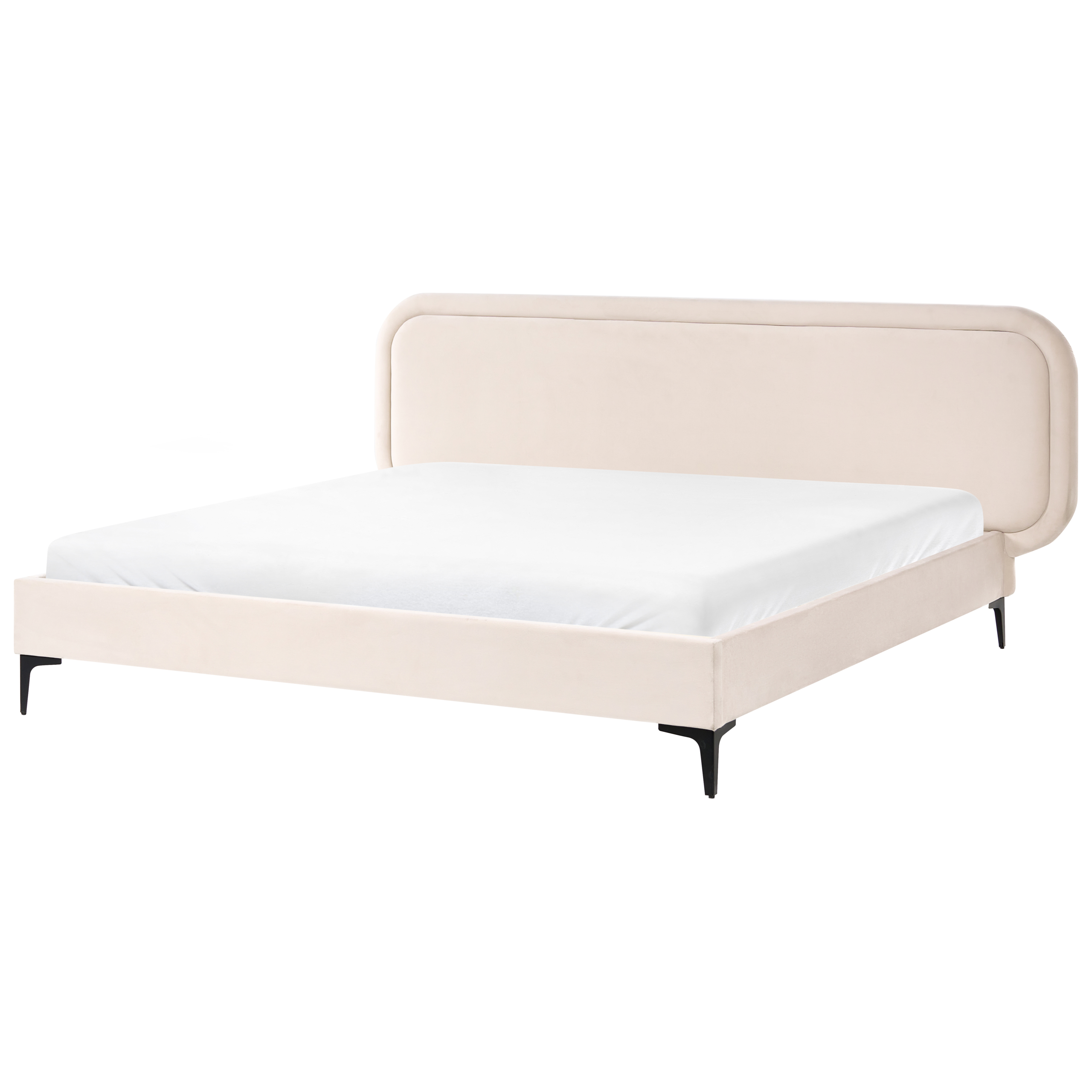 Säng med lamellram Sammet SUZETTE 180 x 200 cm Ljusbeige