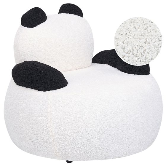 Barnfåtölj Panda VIBY Bouclé Vit