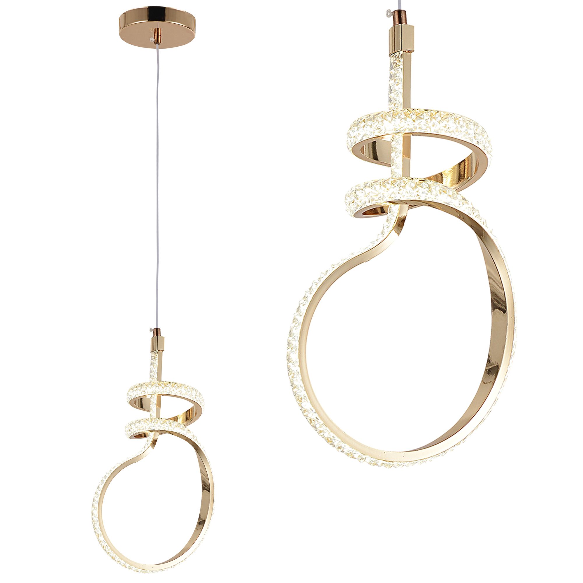 TOOLIGHT hängande taklampa G071-CP LED Guld 139,5x18,5x37cm