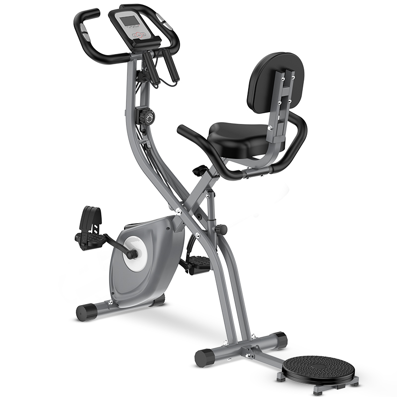 3 i 1 vikbar motionscykel LCD app 10 motståndsnivåer för arm ben och helkropp