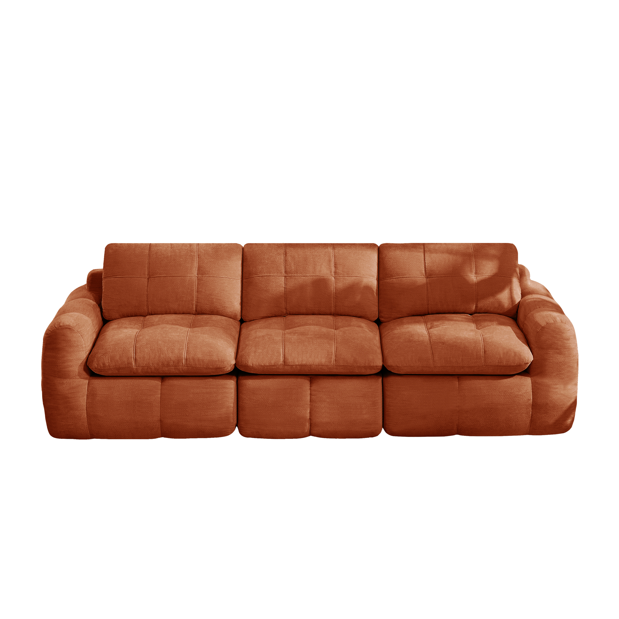 3-sitssoffa, minimalistisk, chenille-orange
