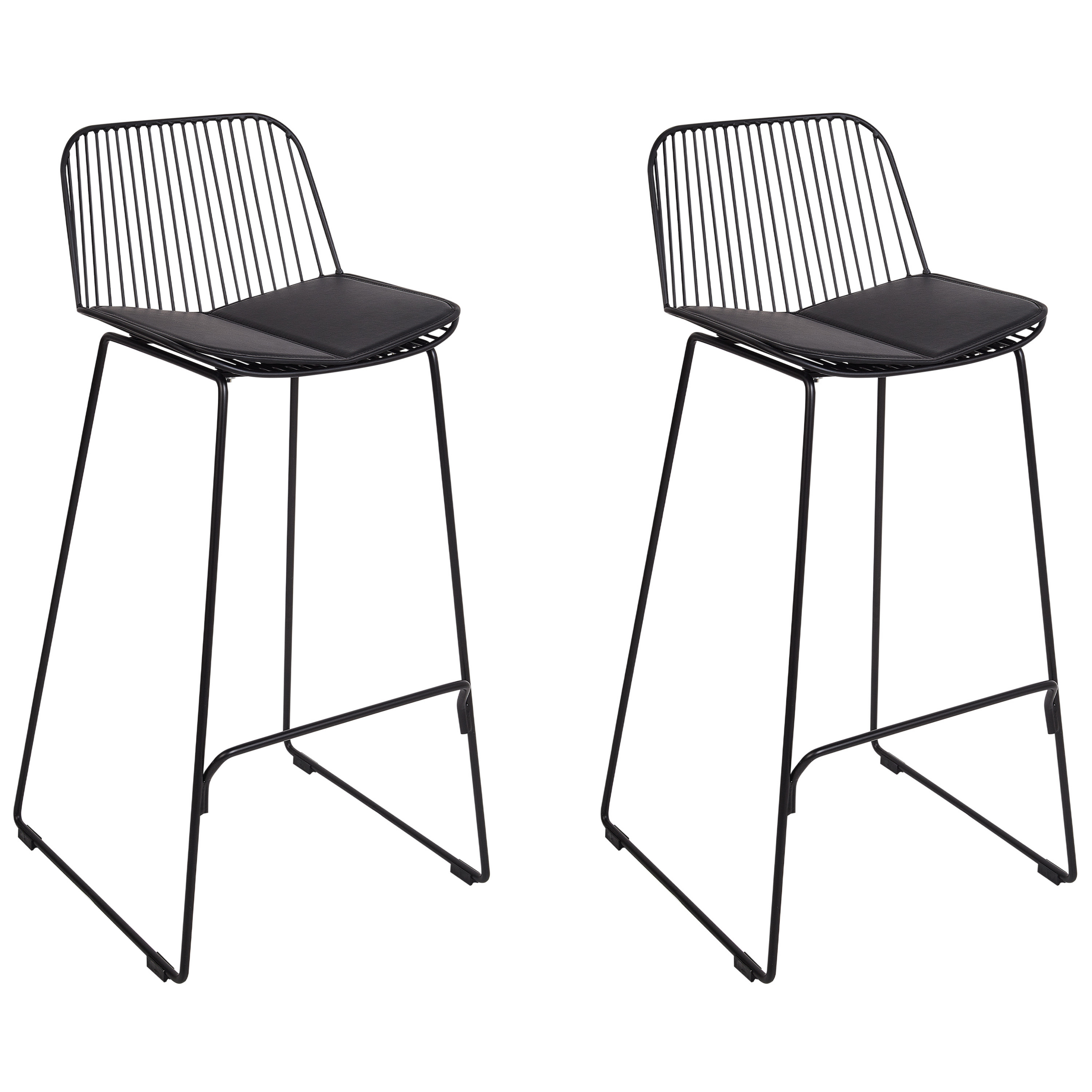 Set med 2 barstolar PENSACOLA Metall Svart