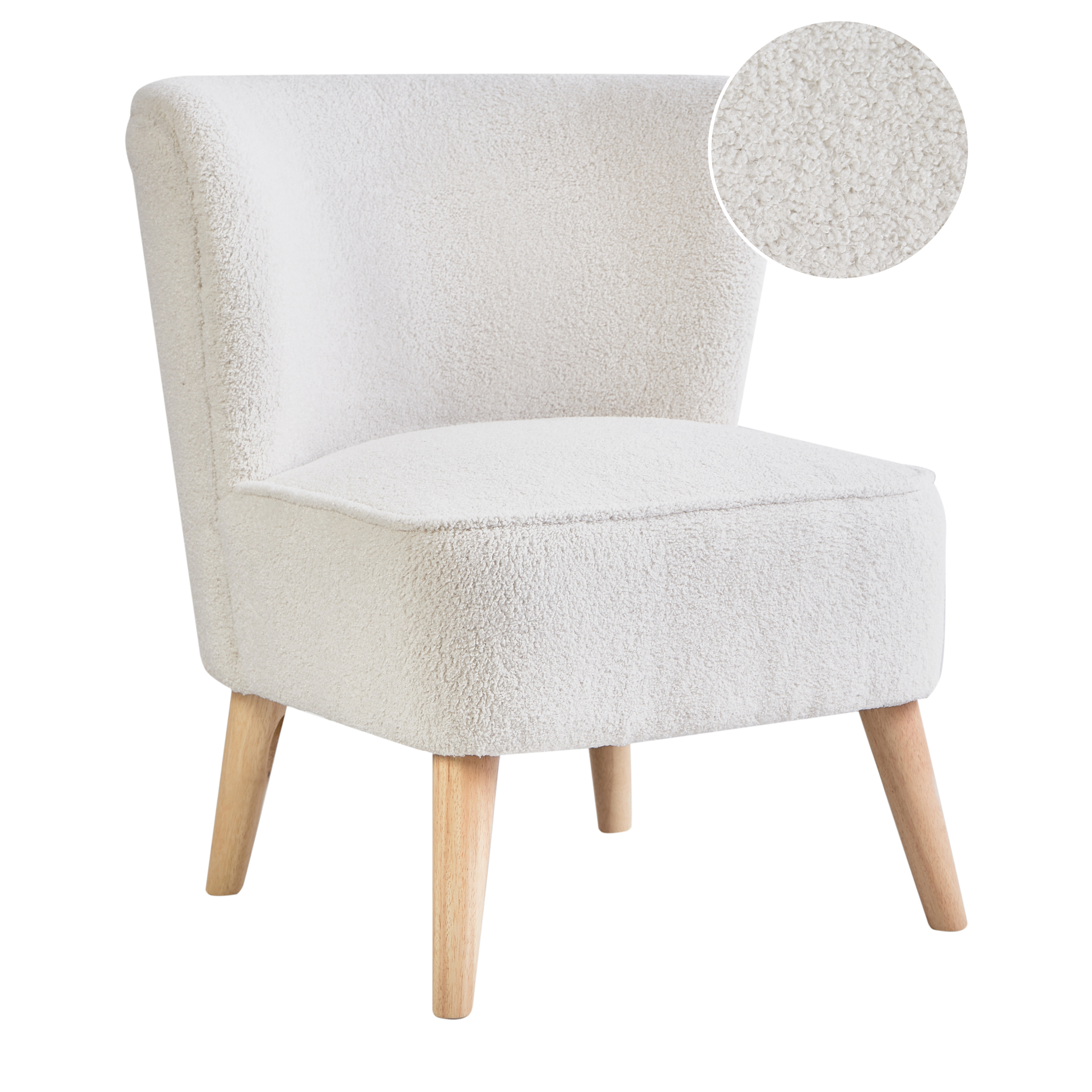 Fåtölj ALVEN Bouclé Off-White