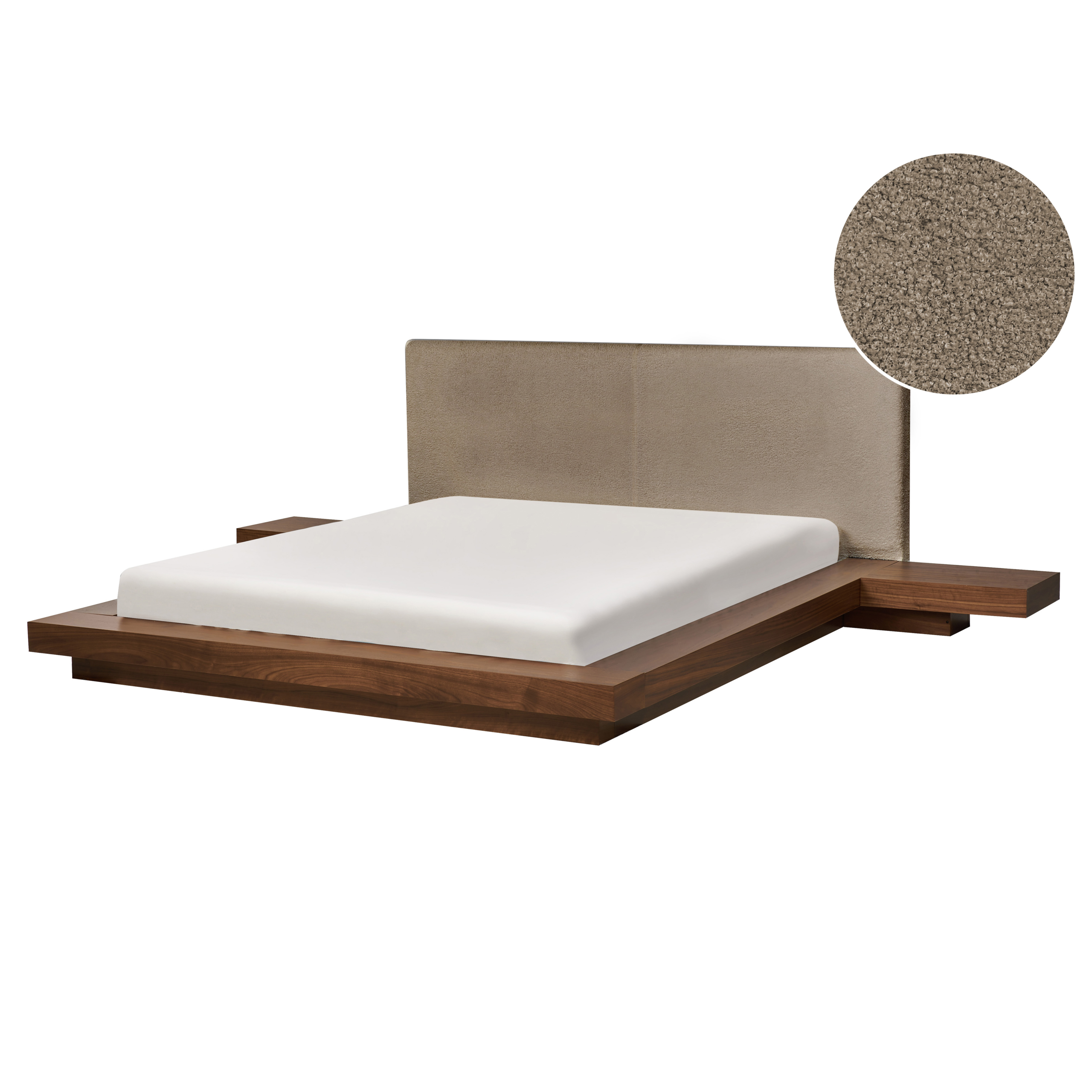 Vattensäng Bouclé ZEN 160 x 200 cm Brun askfanér
