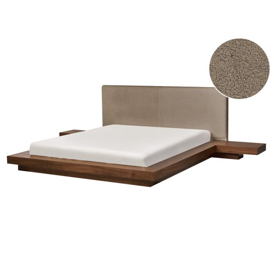 Vattensäng Bouclé ZEN 160 x 200 cm Brun askfanér