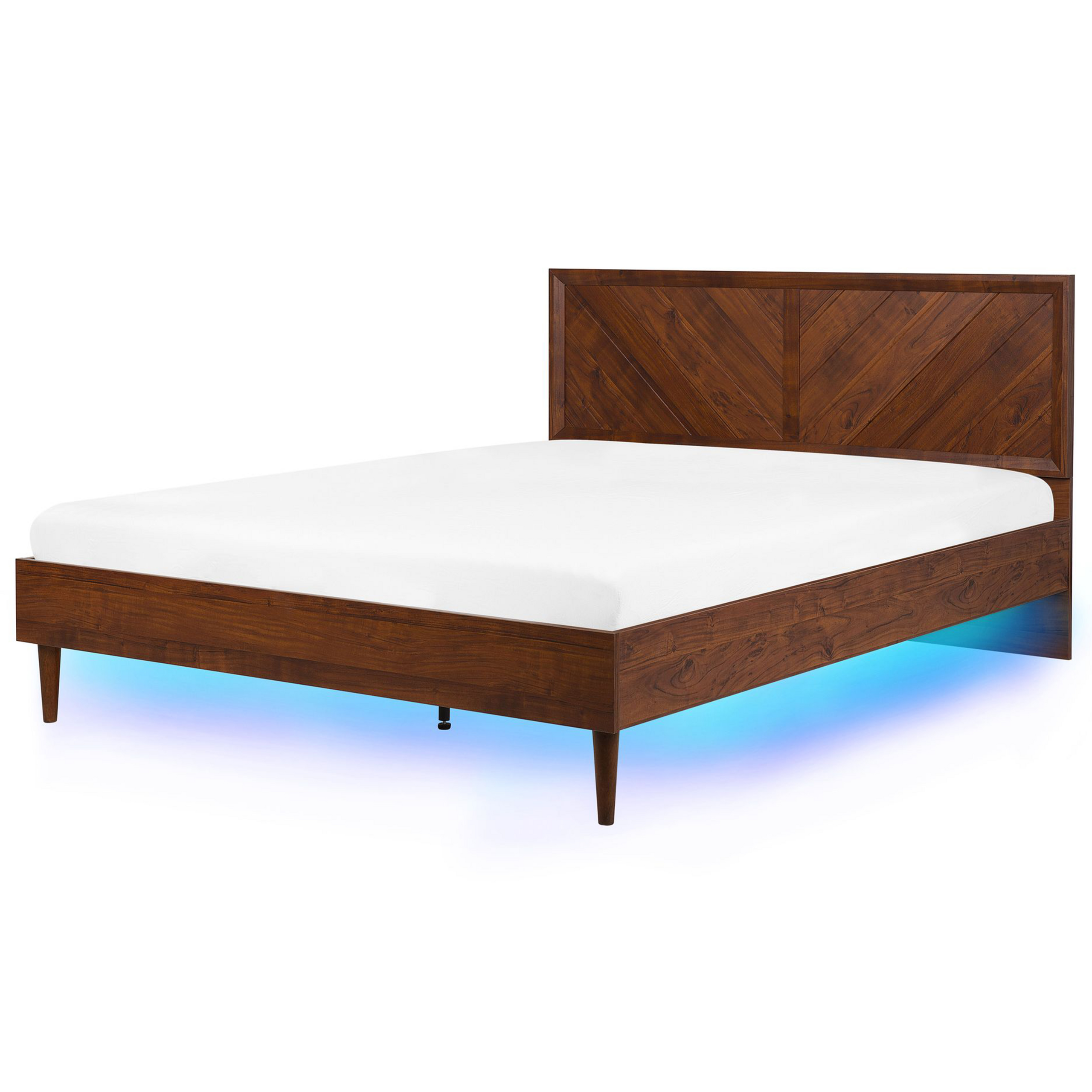 Säng med LED-belysning MIALET 180 x 200 cm Mörkbrun