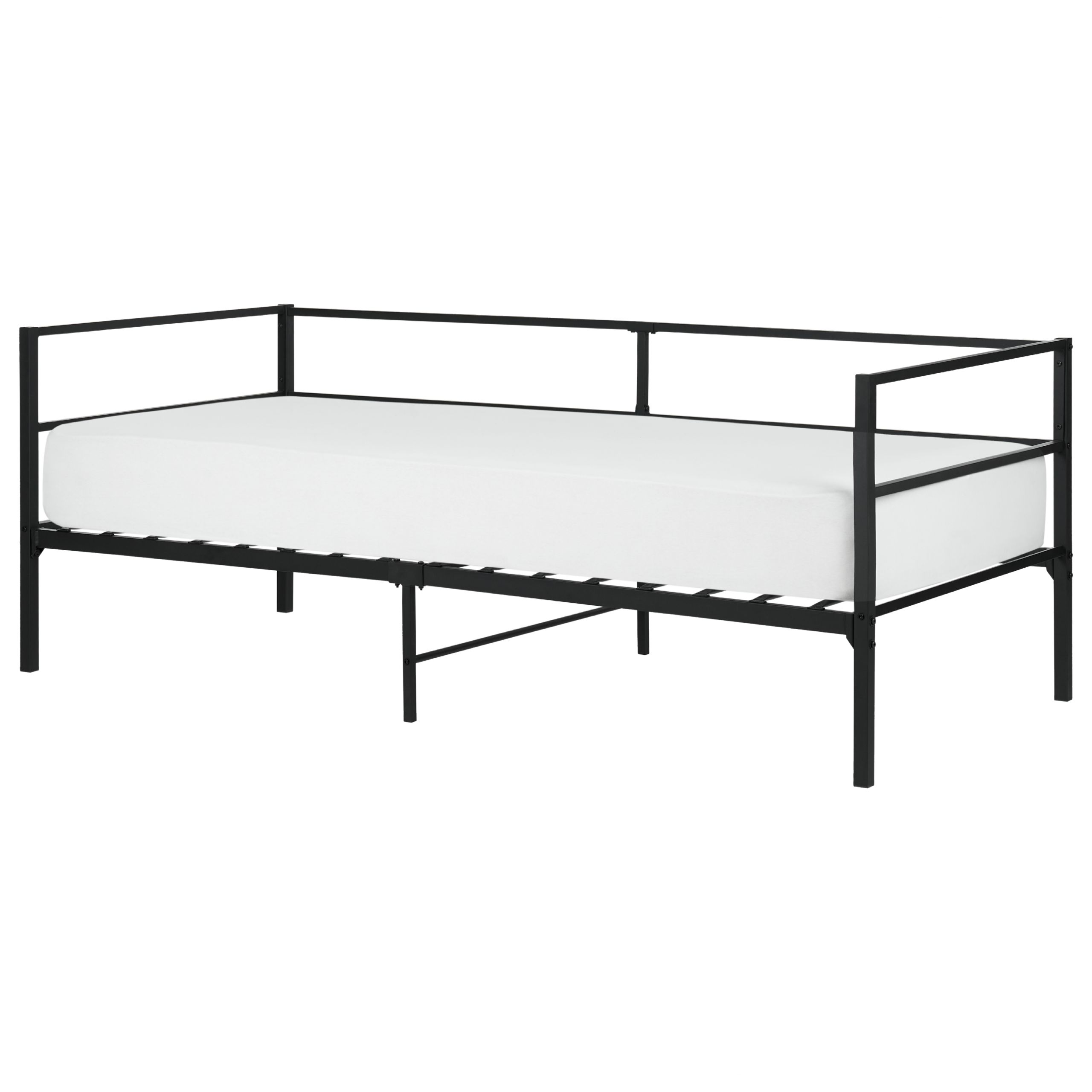 Säng med lamellram Metall BATTUT 90 x 200 cm Svart