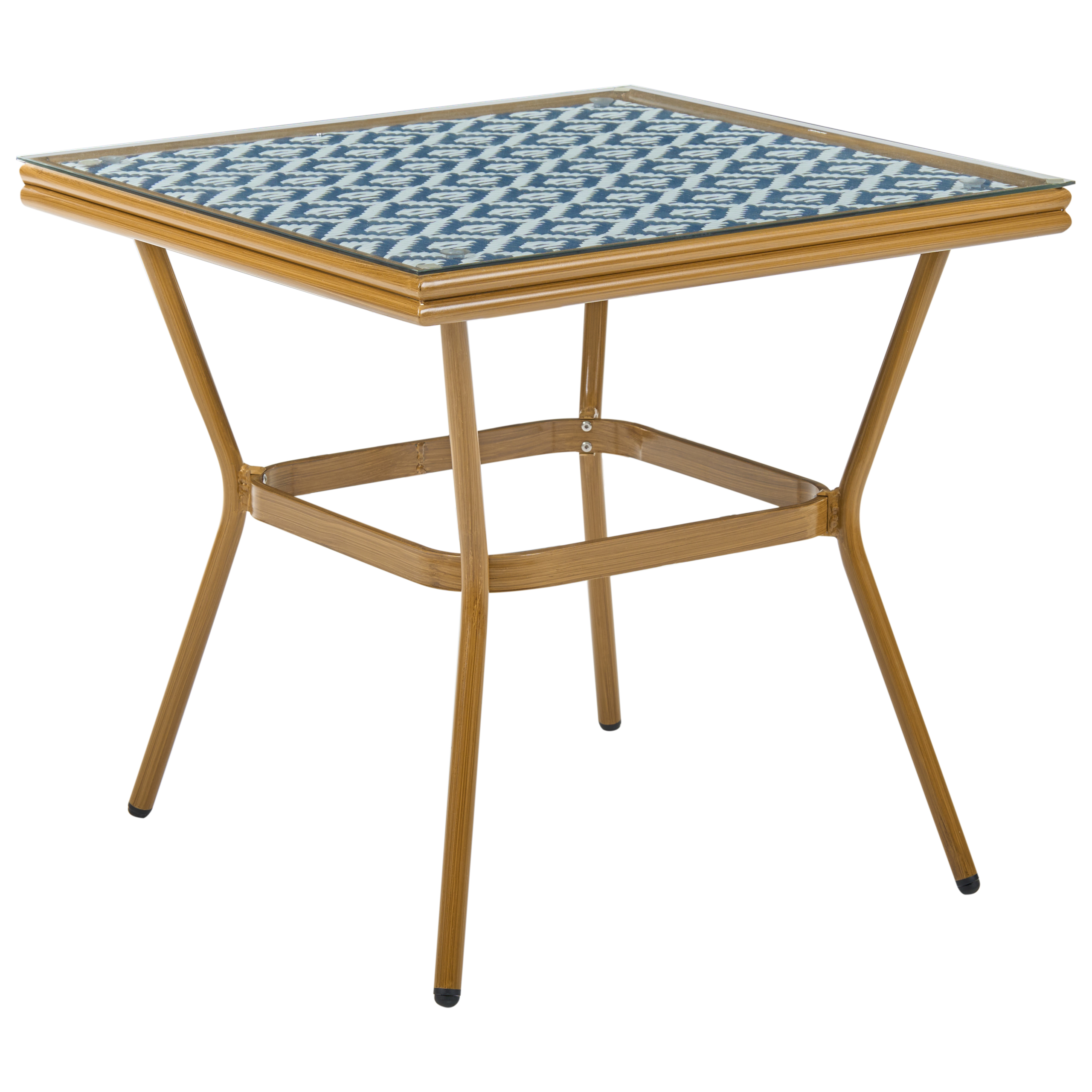Bistrobord CASPRI 80 cm 80 cm Konstrotting Blå/ Vit