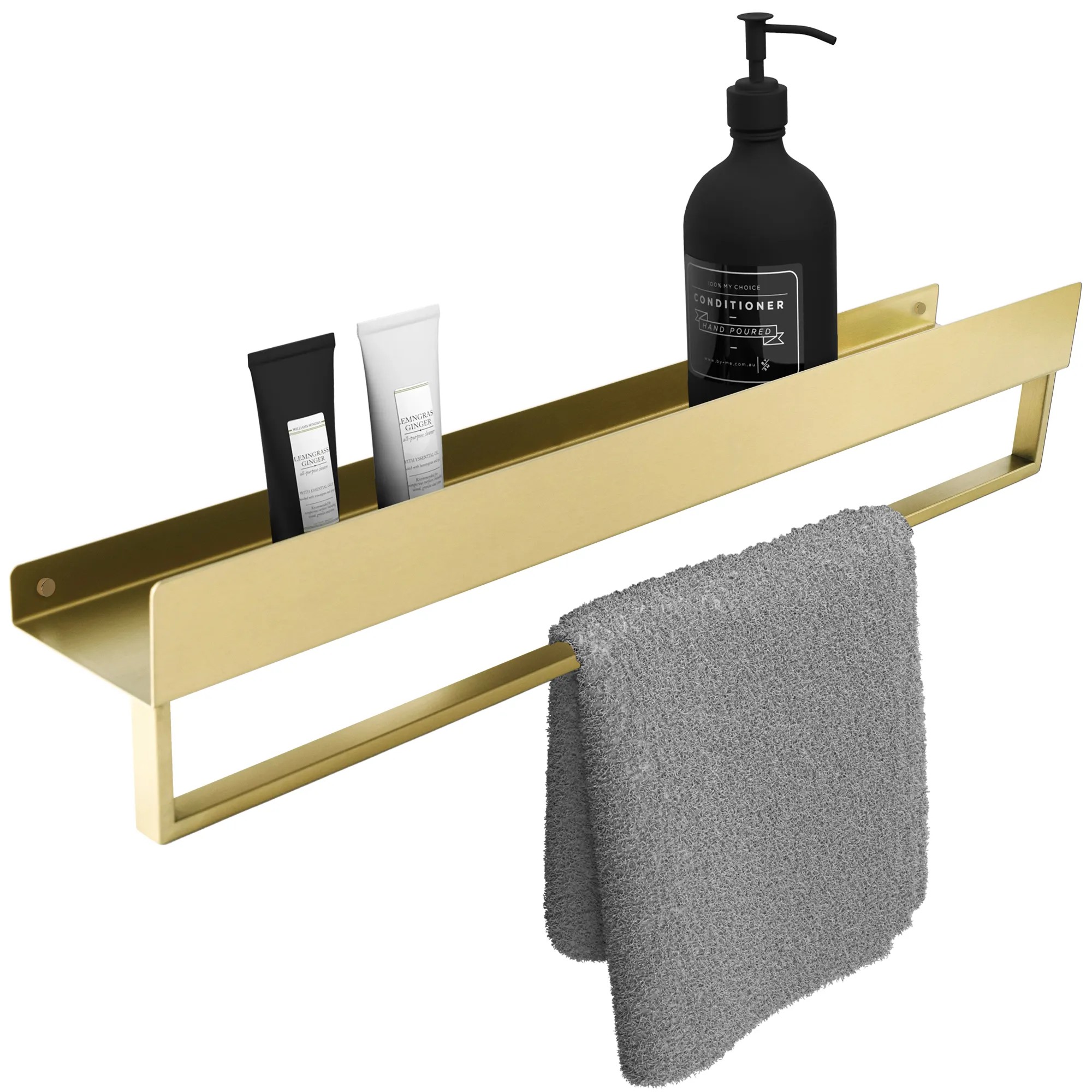 REA Badrumshylla För Badkar SF01-600-BG 60cm Borstat Guld, 60x9x11cm