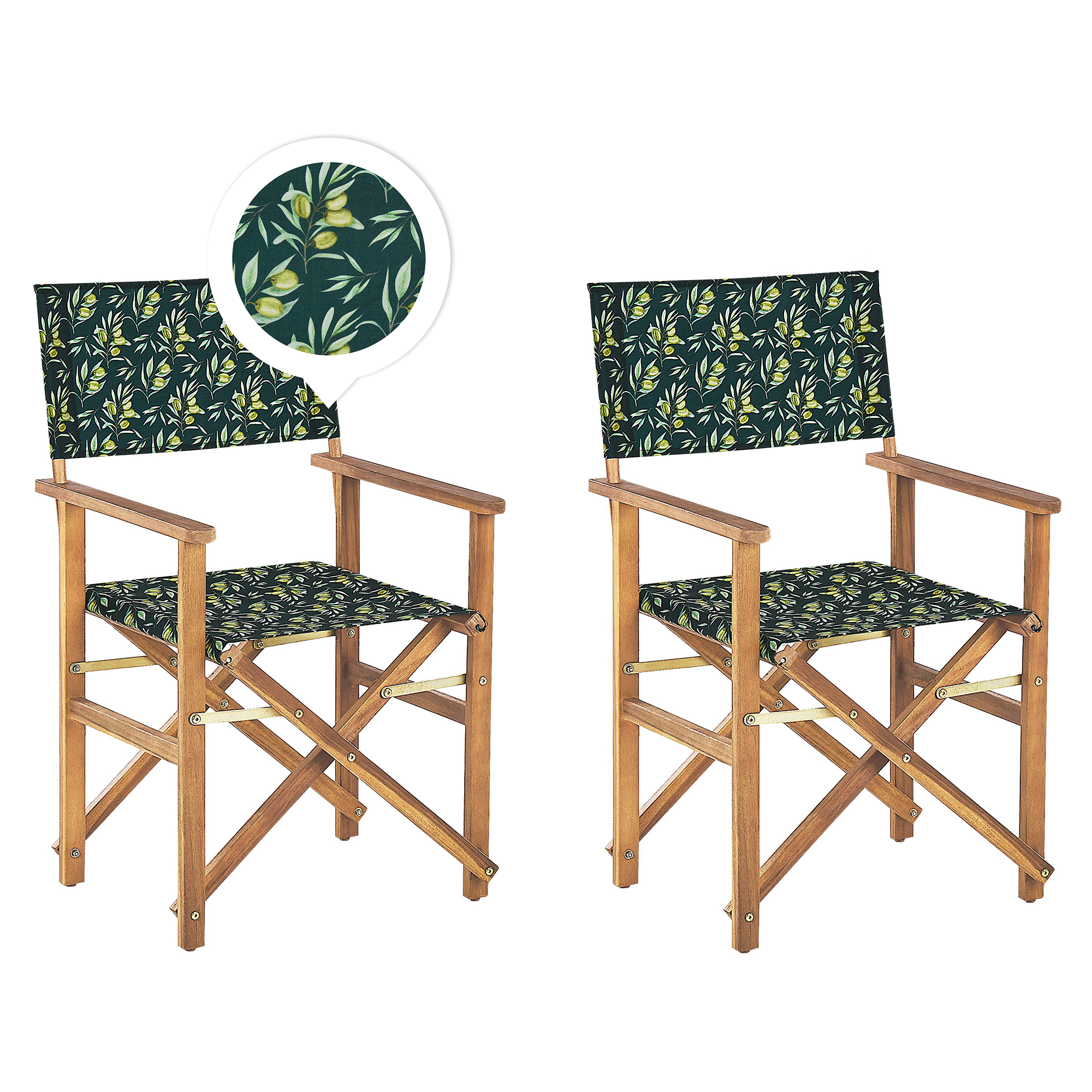 Set med 2 trädgårdsstolar CINE Akaciaträ Mörkgrön