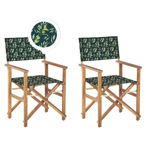 Set med 2 trädgårdsstolar CINE Akaciaträ Mörkgrön