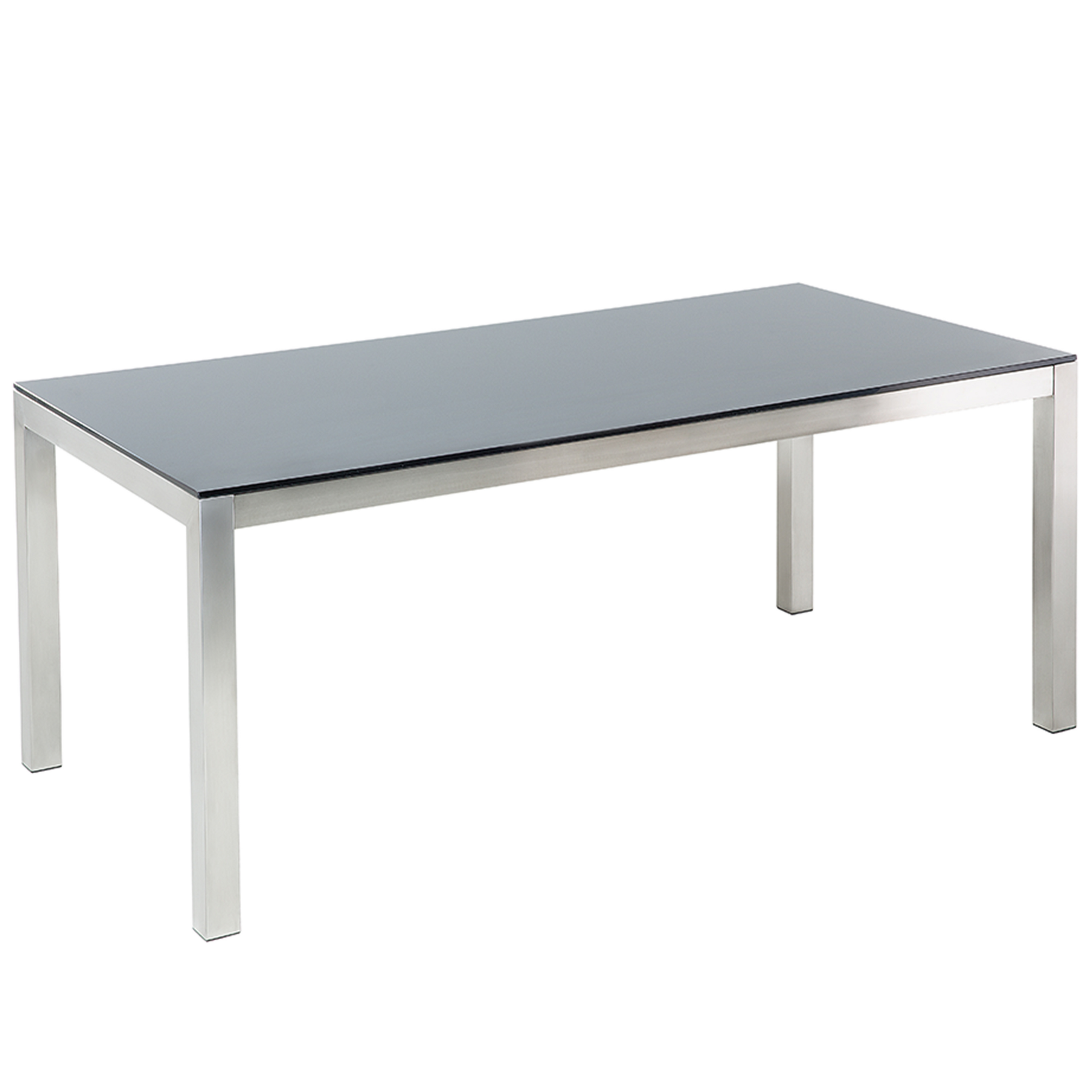 Trädgårdsmatbord GROSSETO 180 cm 90 cm Härdat glas Svart