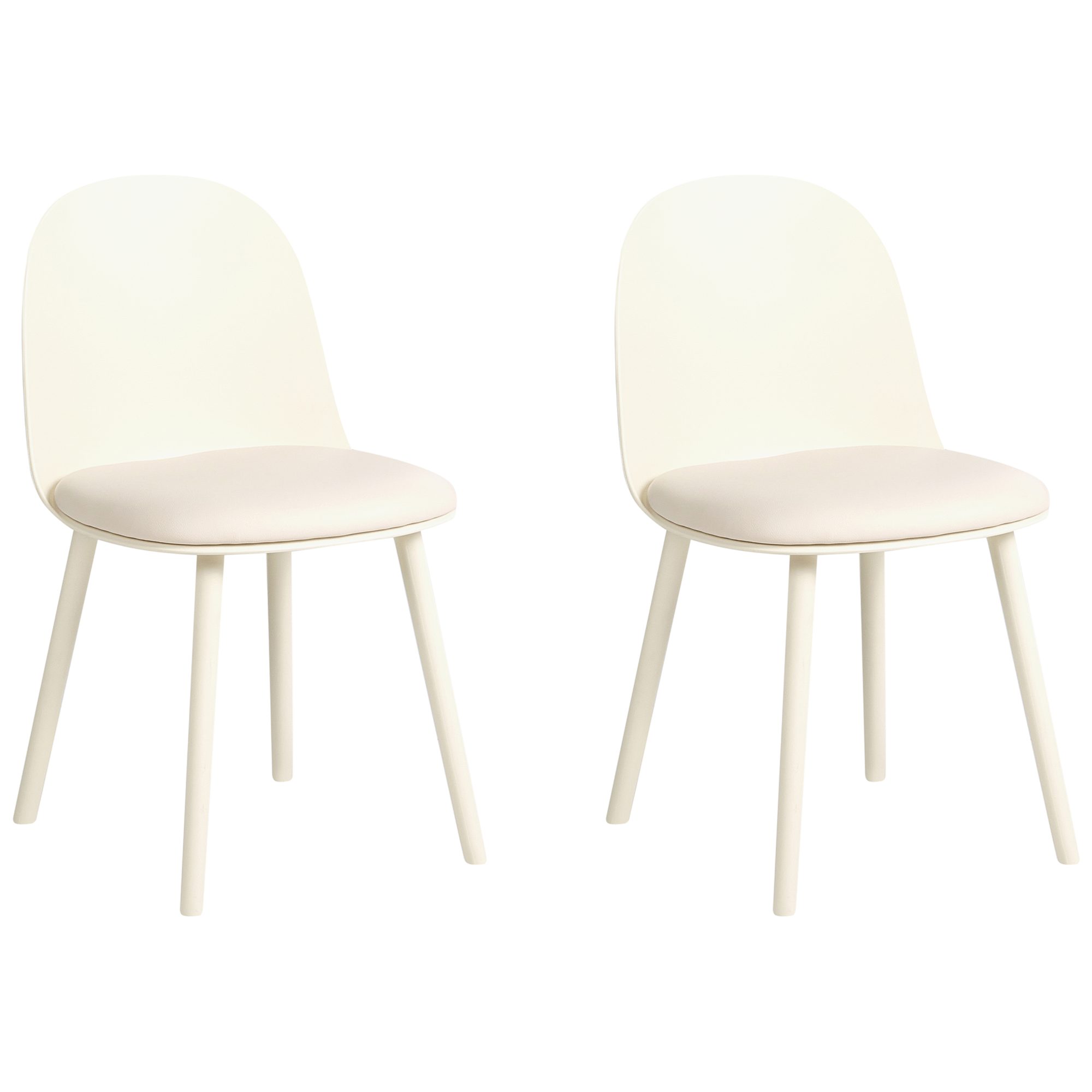 Set med 2 matstolar ANKENY Konstläder Ljusbeige