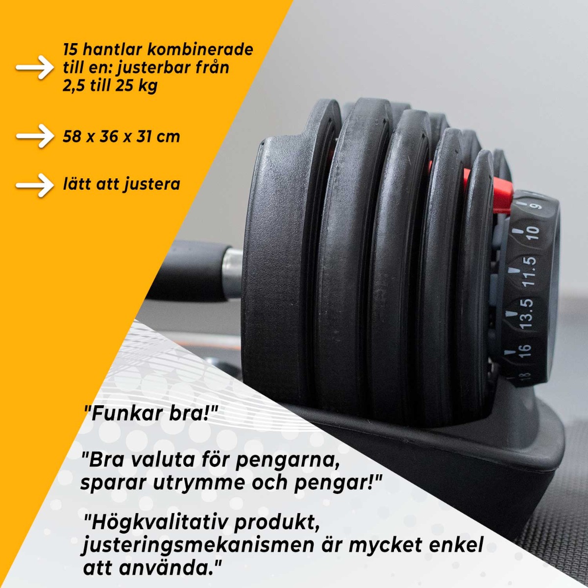 Core justerbar hantel 24 kg