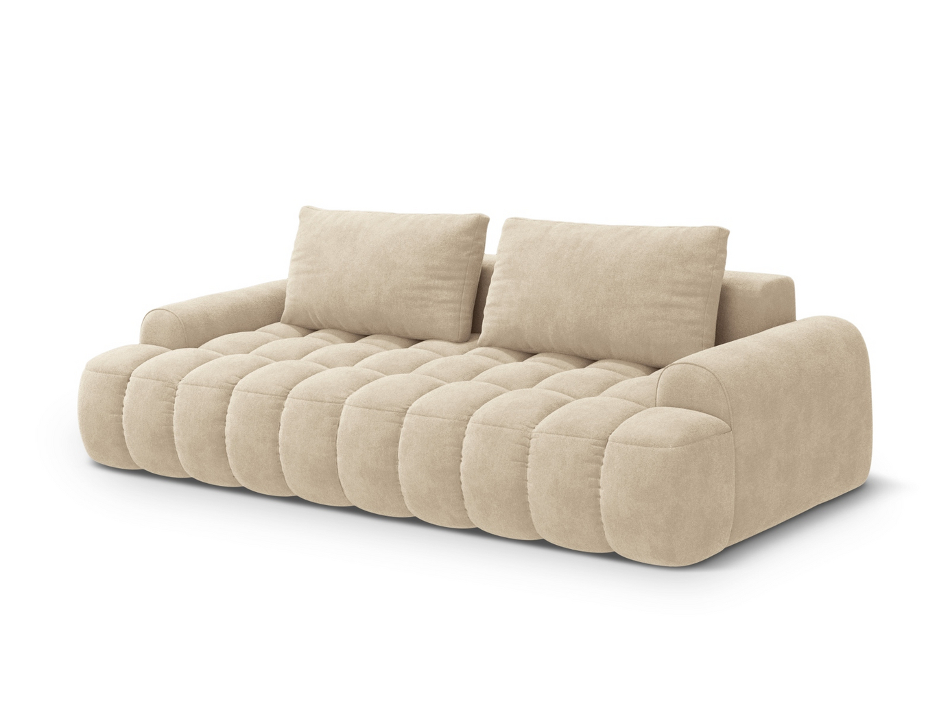 Cosmopolitan Design sammetsbäddsoffa med förvaring, "Linz", 4-sits, 250 × 100 × 84 cm, Vogue, svarta plastben