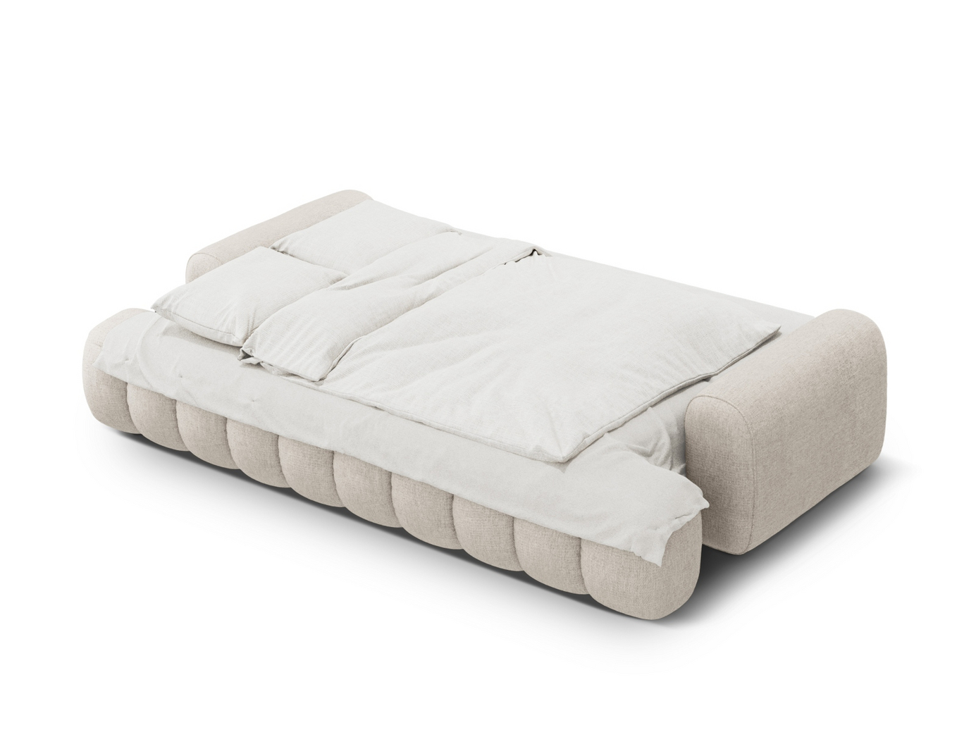 Cosmopolitan Design bäddsoffa med förvaring, "Linz", 4-sits, 250 × 100 × 84 cm, Sorella, svarta plastben