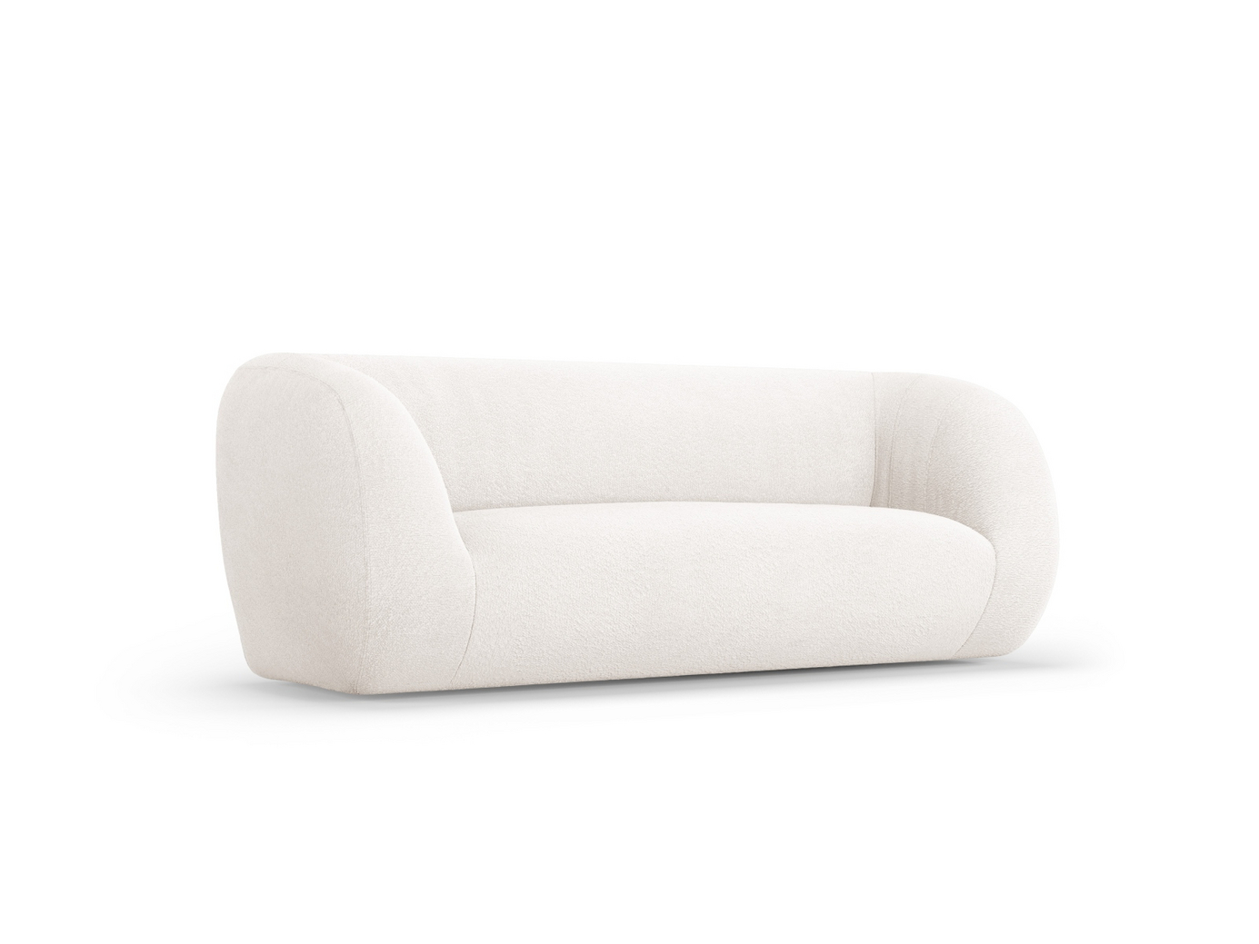 Cosmopolitan Design bouclésoffa, "Essen", 2-sits, 210 × 95 × 86 cm, Baloo, svarta plastben