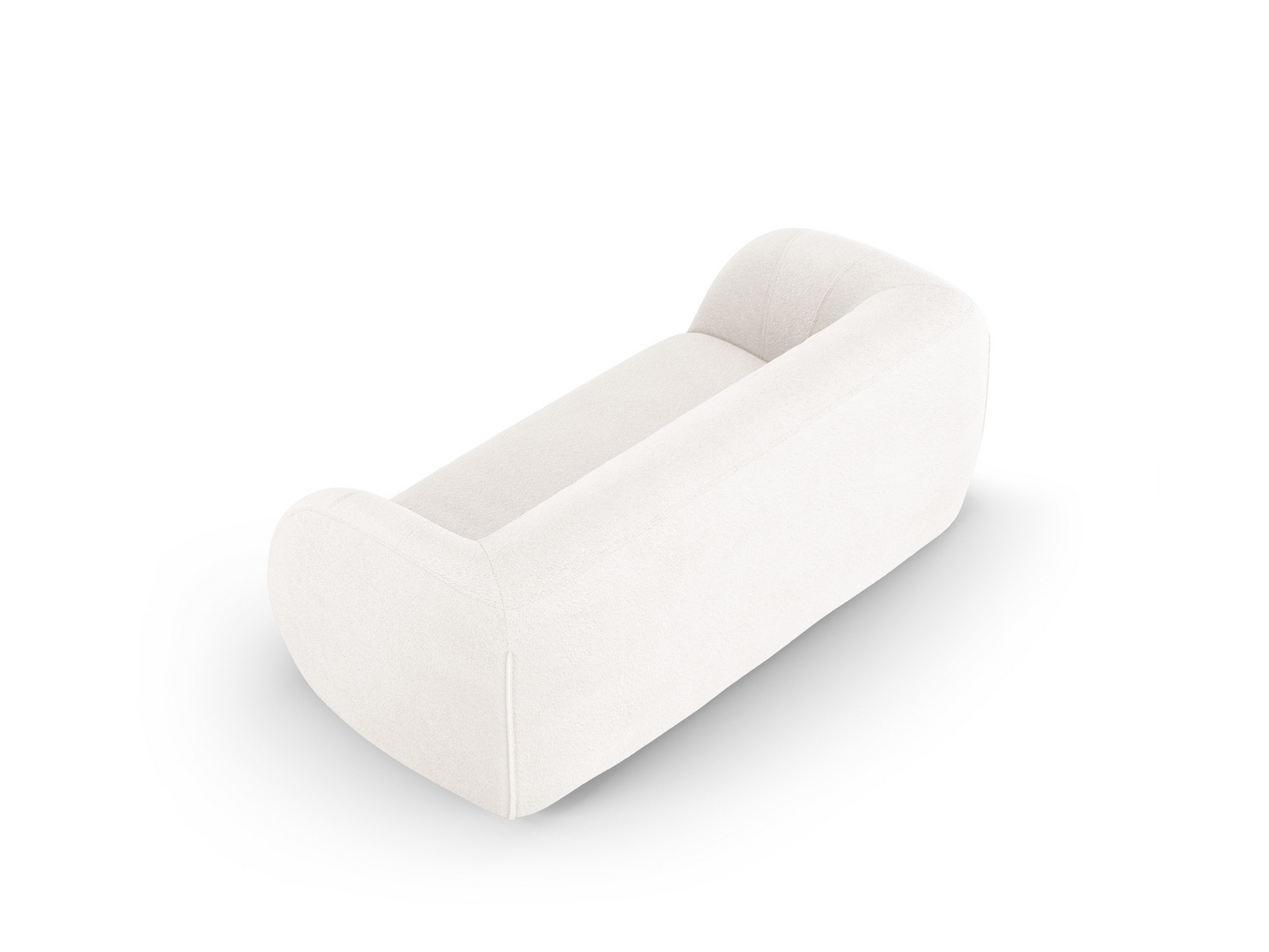 Cosmopolitan Design bouclésoffa, "Essen", 2-sits, 210 × 95 × 86 cm, Baloo, svarta plastben