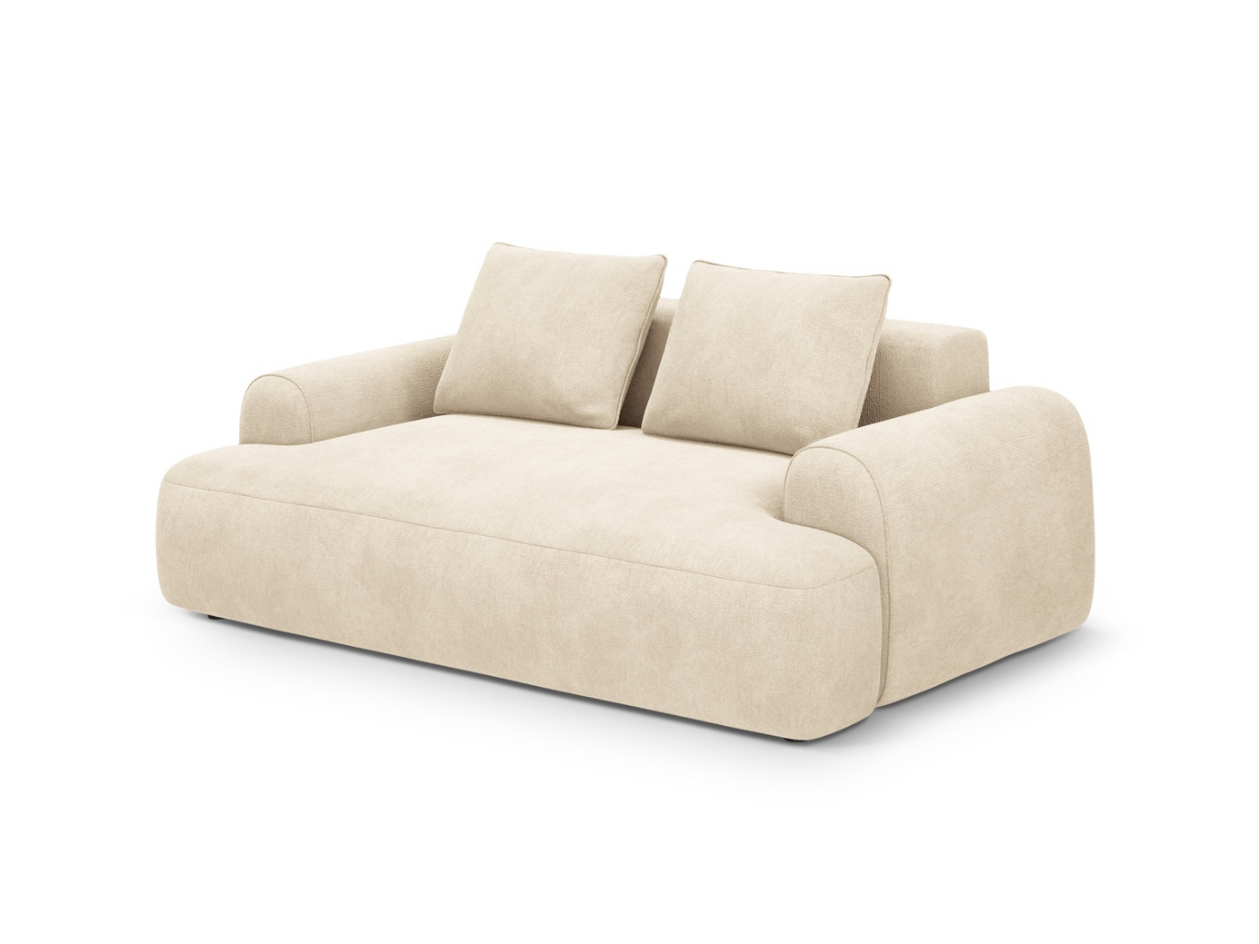 Cosmopolitan Design sammetssoffa, "Calma", 2-sits, 175 × 100 × 84 cm, Vogue, svarta plastben