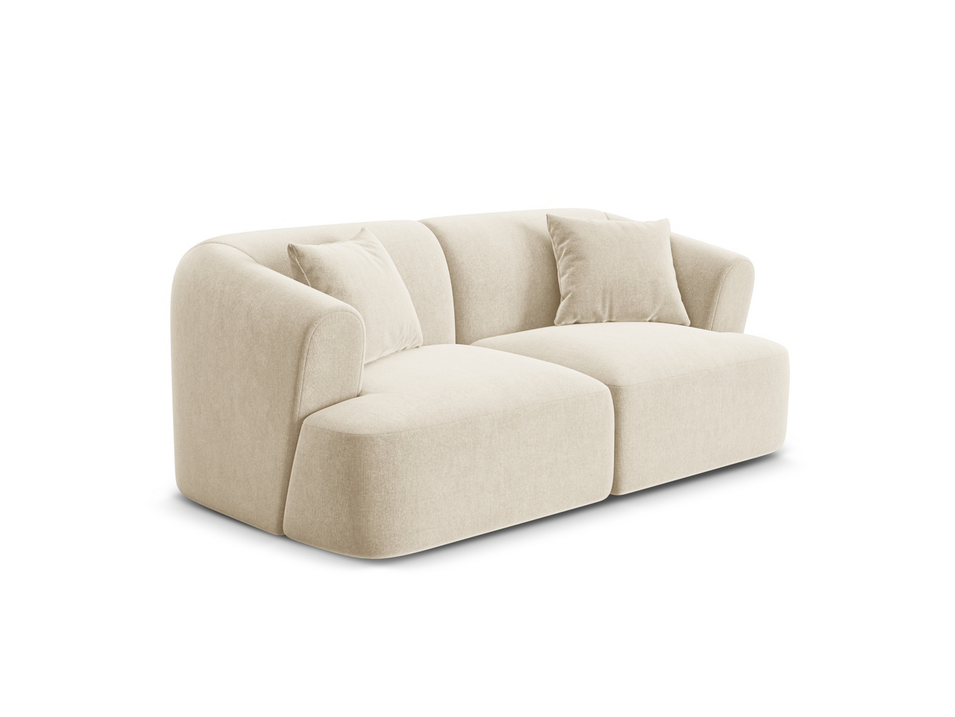 Cosmopolitan Design sammetsmodulsoffa, "Campi", 2-sits, 180 × 90 × 70 cm, Vogue, svarta plastben