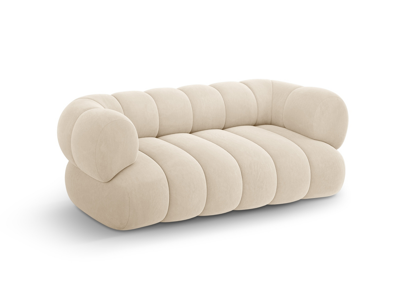 Cosmopolitan Design sammetssoffa, "Koge", 2-sits, 180 × 95 × 70 cm, Vogue, svarta plastben
