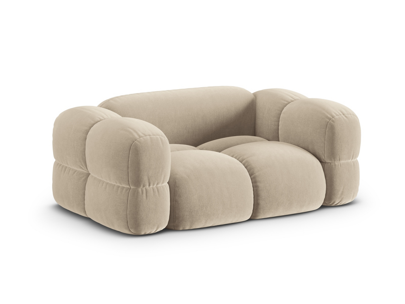 Cosmopolitan Design sammetssoffa, "Loretto", 2-sits, 180 × 100 × 68 cm, Vogue, svarta plastben