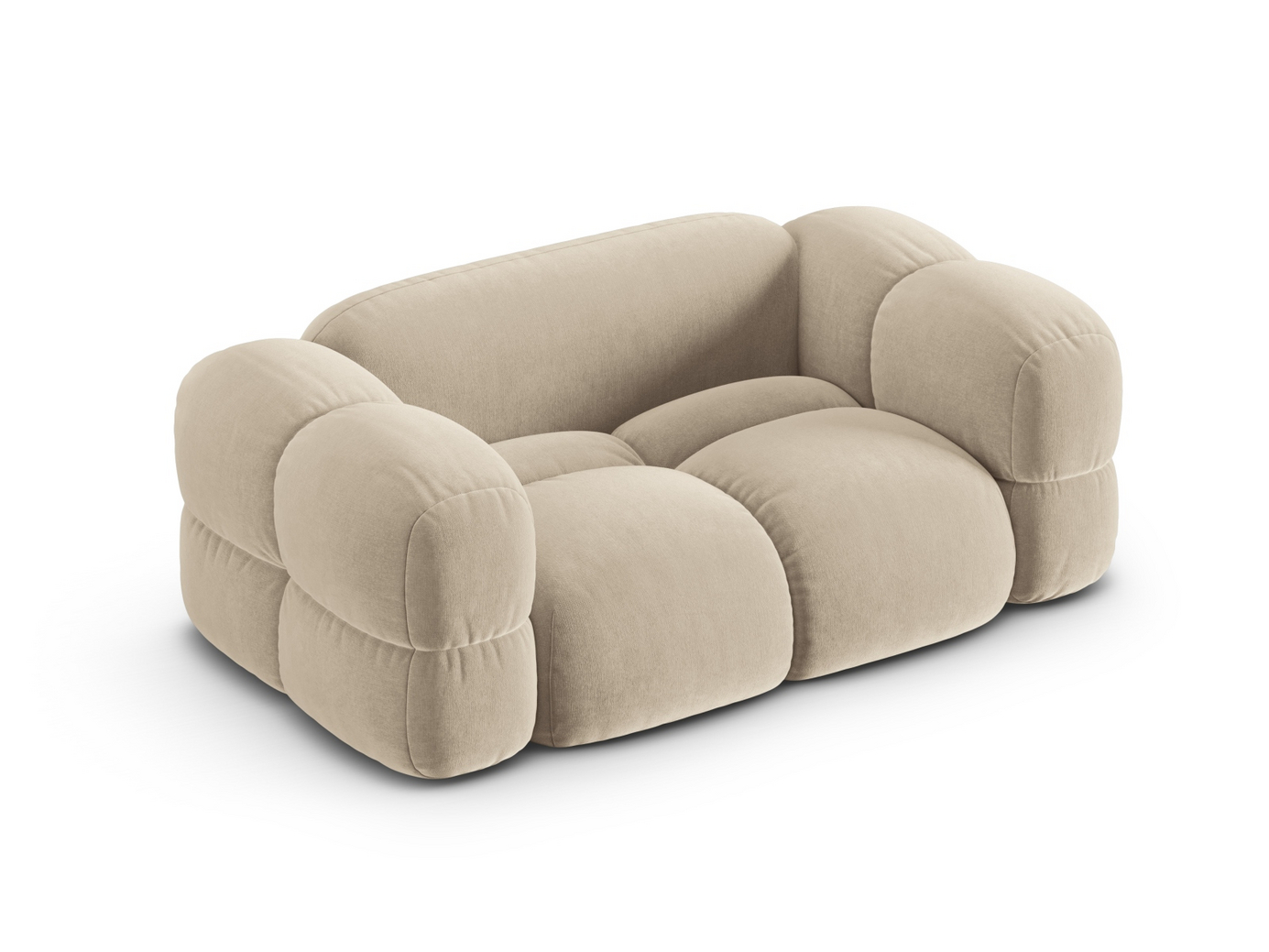 Cosmopolitan Design sammetssoffa, "Loretto", 2-sits, 180 × 100 × 68 cm, Vogue, svarta plastben