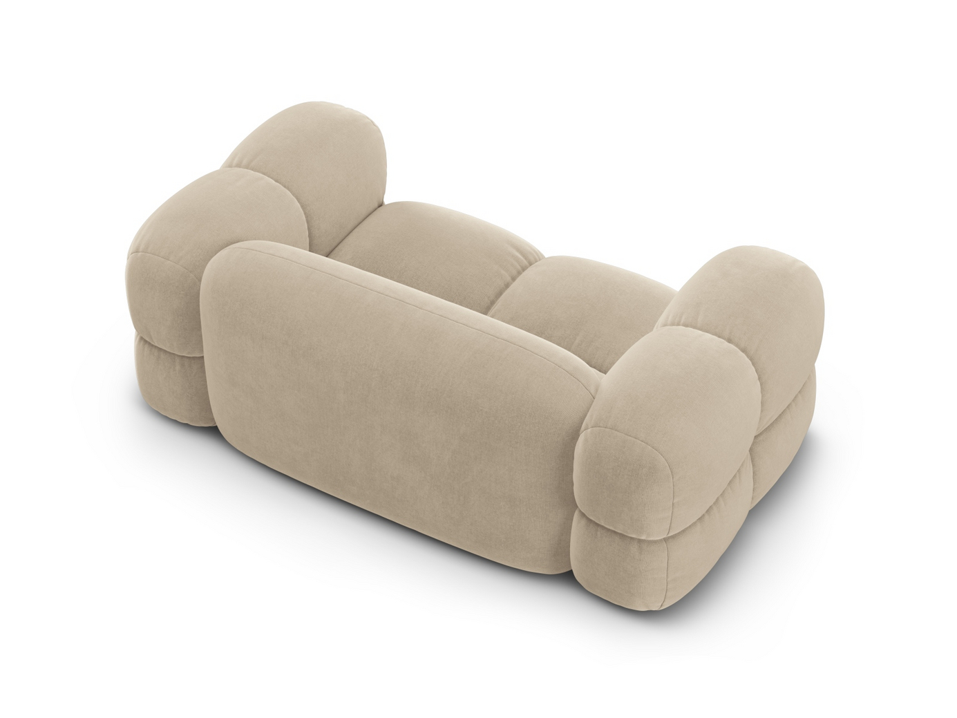 Cosmopolitan Design sammetssoffa, "Loretto", 2-sits, 180 × 100 × 68 cm, Vogue, svarta plastben