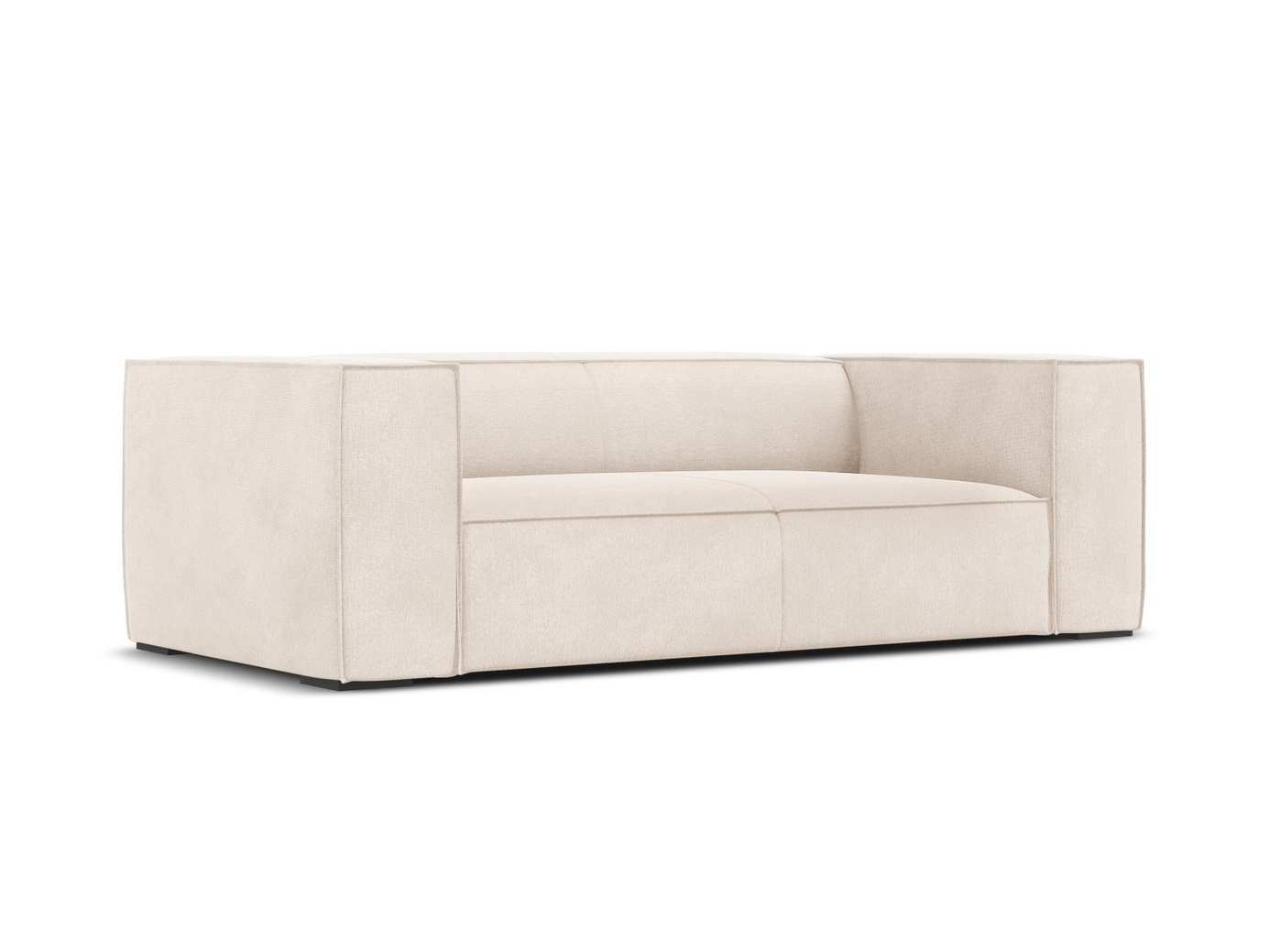 Cosmopolitan Design soffa, "Turin", 2-sits, 212 × 100 × 68 cm, Rosario, ben i svart bok