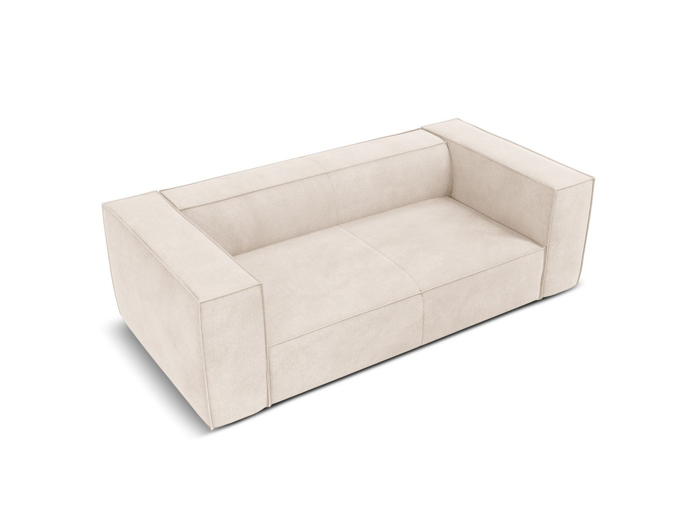 Cosmopolitan Design soffa, "Turin", 2-sits, 212 × 100 × 68 cm, Rosario, ben i svart bok