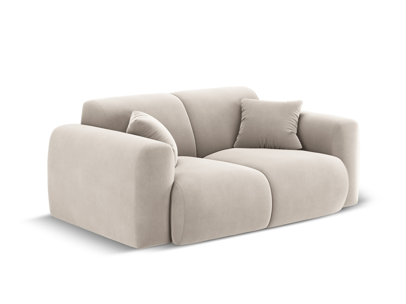 Cosmopolitan Design sammetssoffa, "Nolio", 2-sits, 170 × 95 × 72 cm, Casino, svarta plastben