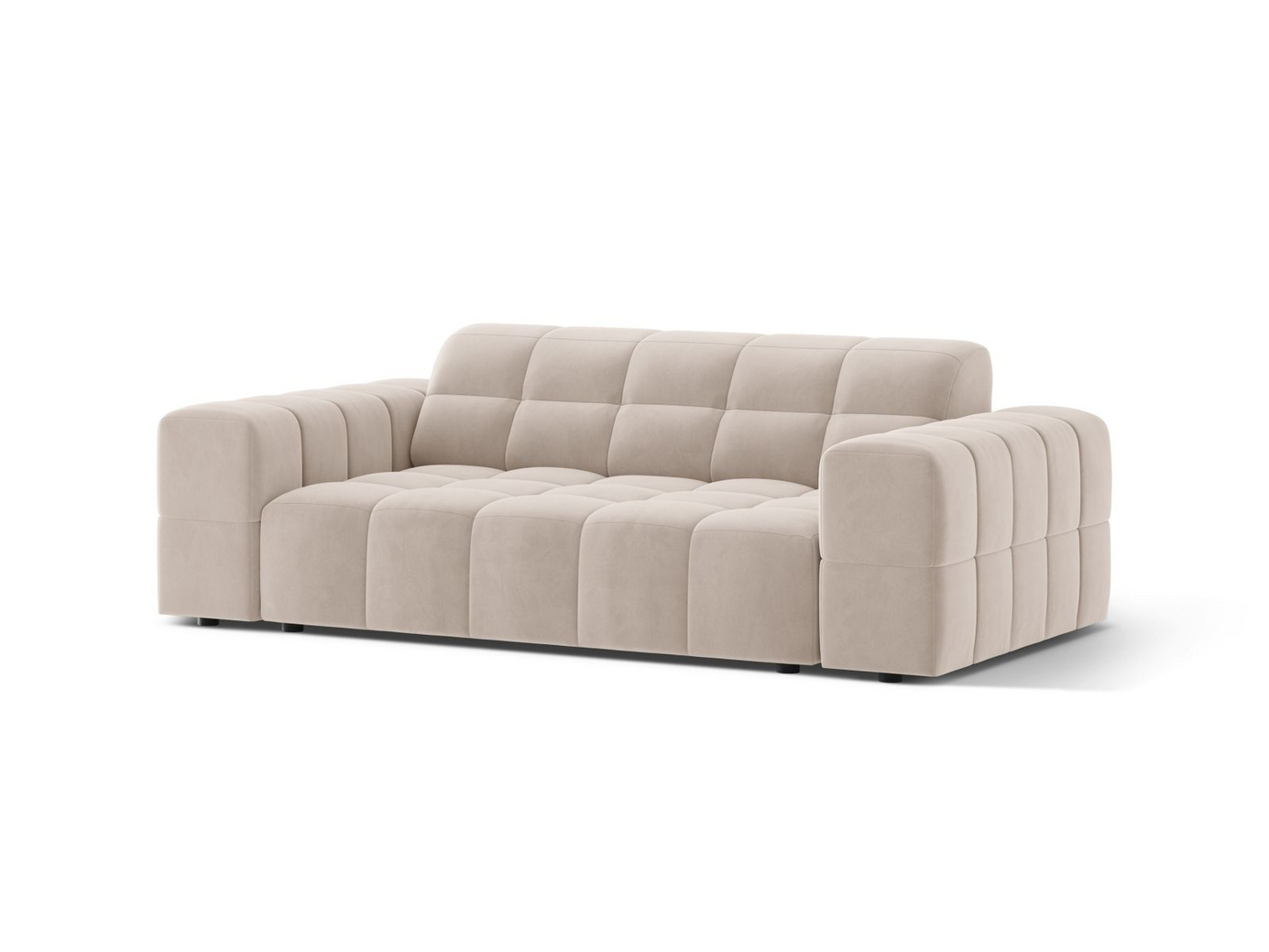 Cosmopolitan Design sammetssoffa, "Chicago", 2-sits, 178 × 102 × 78 cm, Venus, svarta plastben