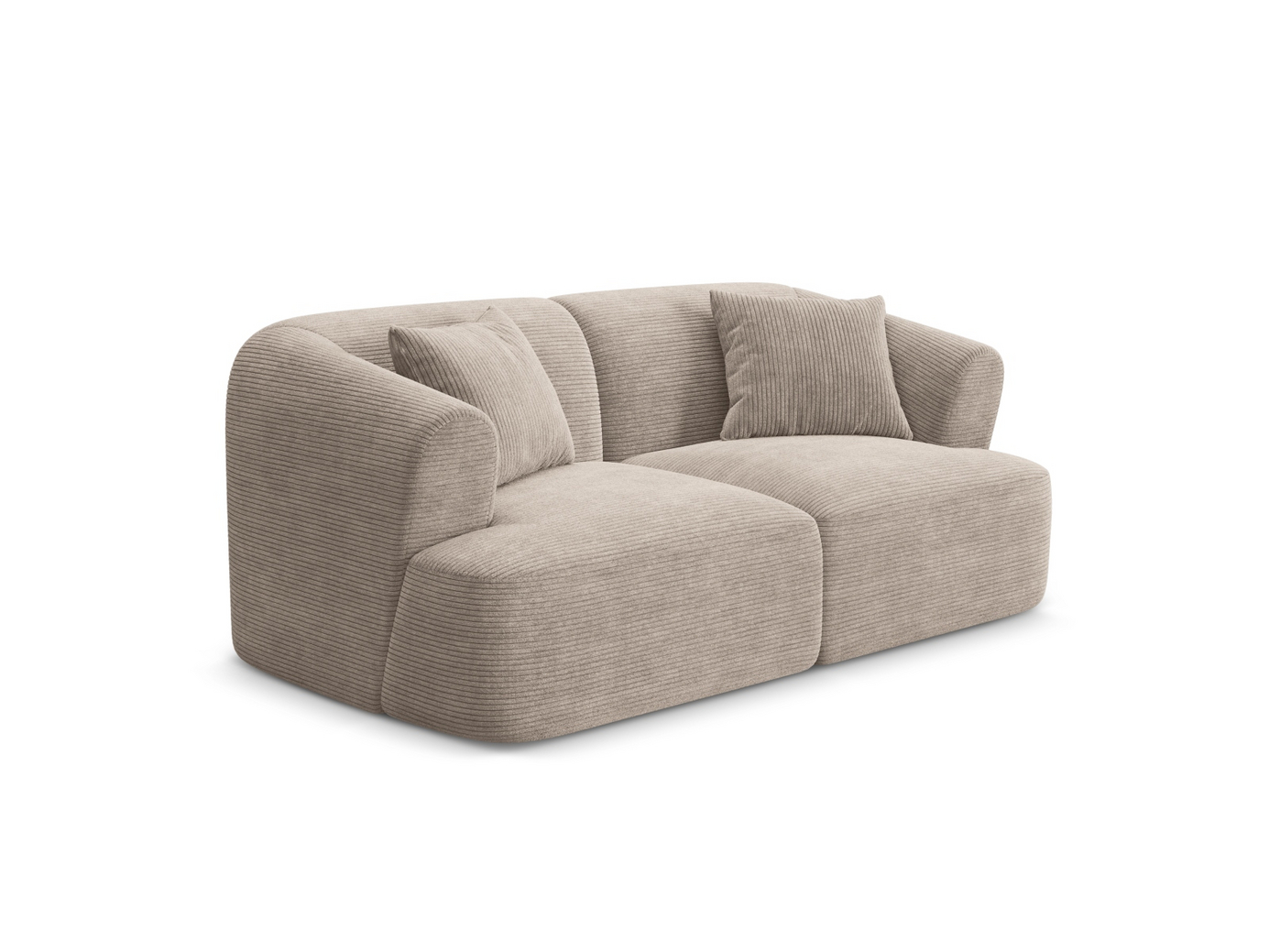 Cosmopolitan Design modulsoffa, "Campi", 2-sits, 180 × 90 × 70 cm, Lincoln, svarta plastben